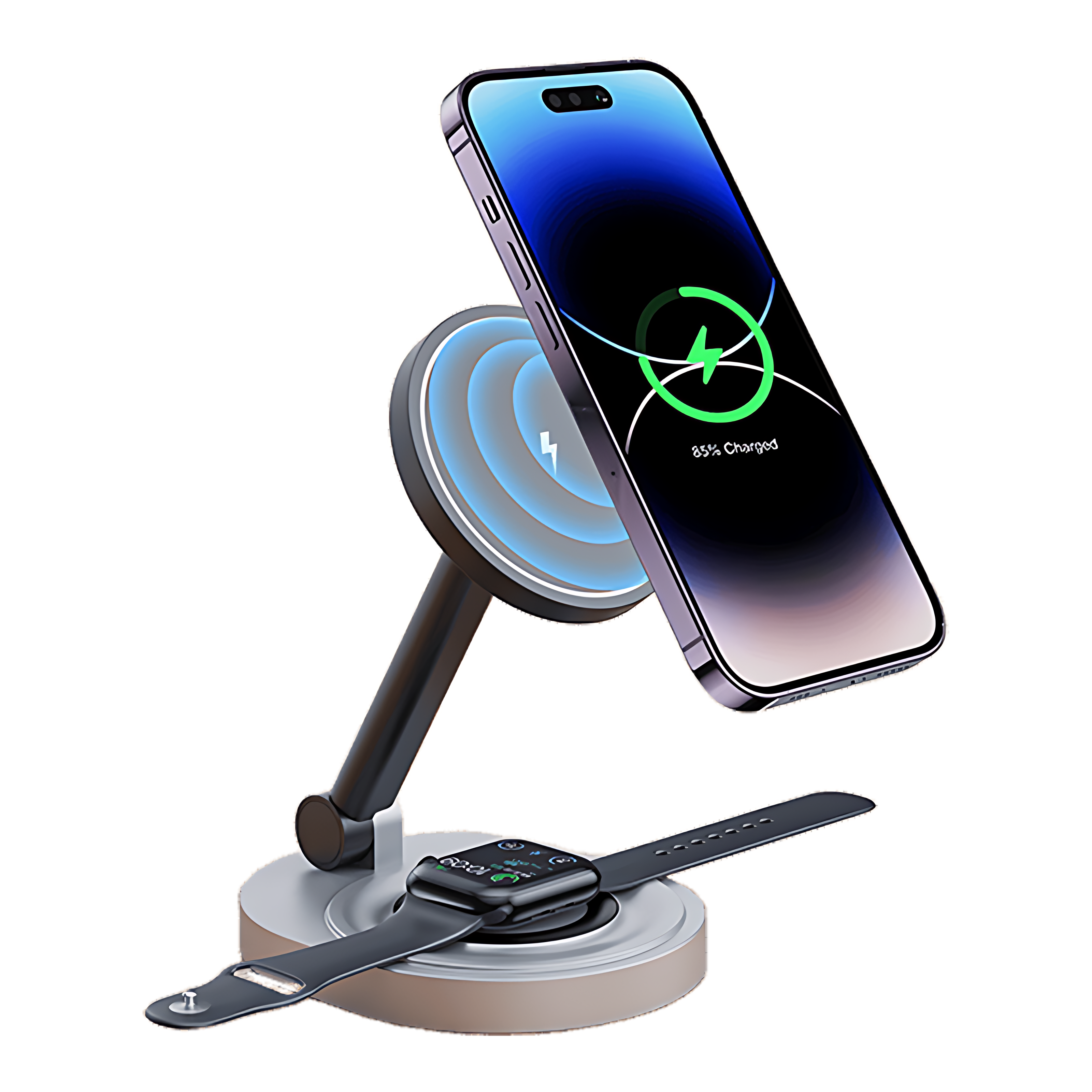 15W Qi2 2-in-1 Foldable Magnetic Charger Stand
