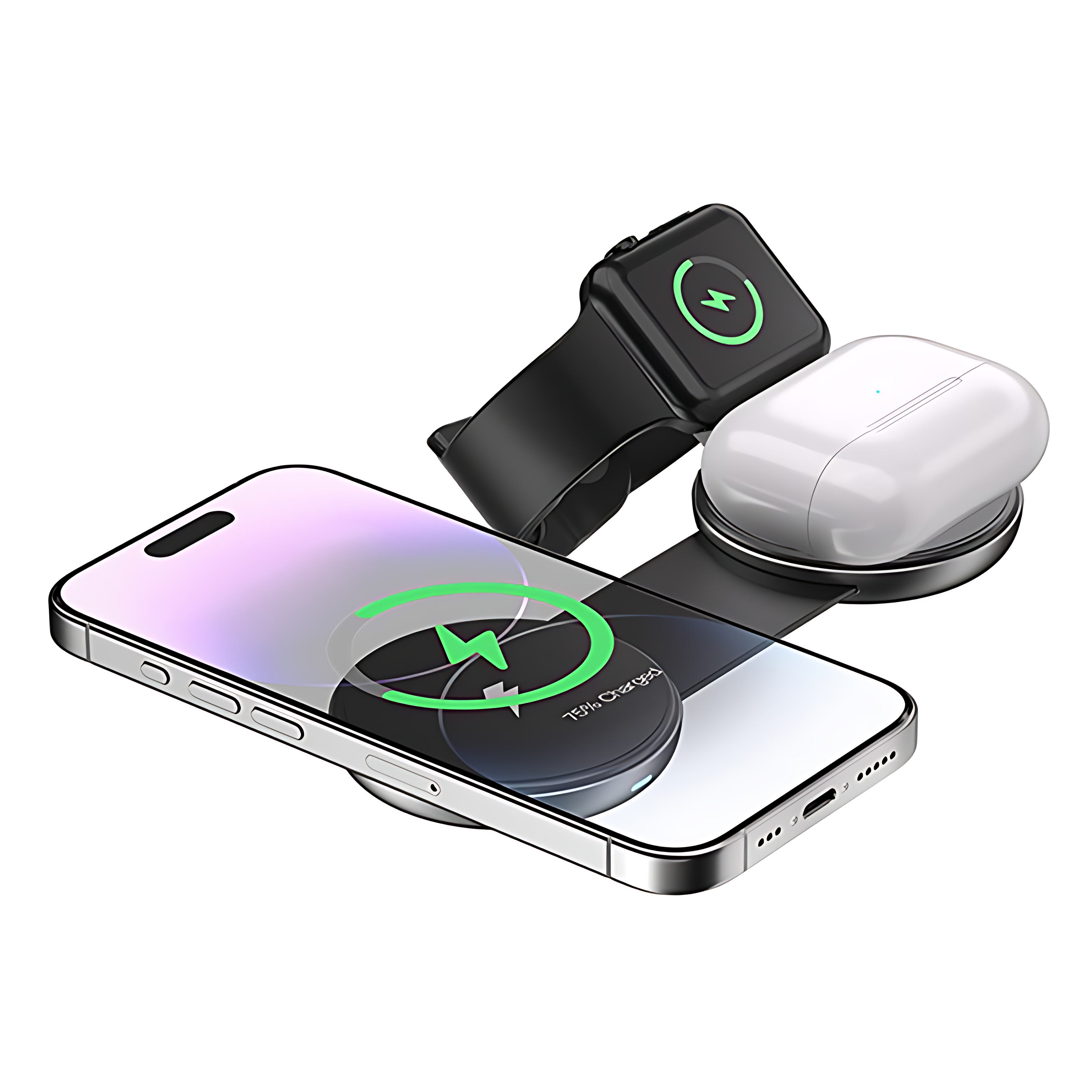3 in 1 Portable Foldable Wireless Charger for Apple Devices