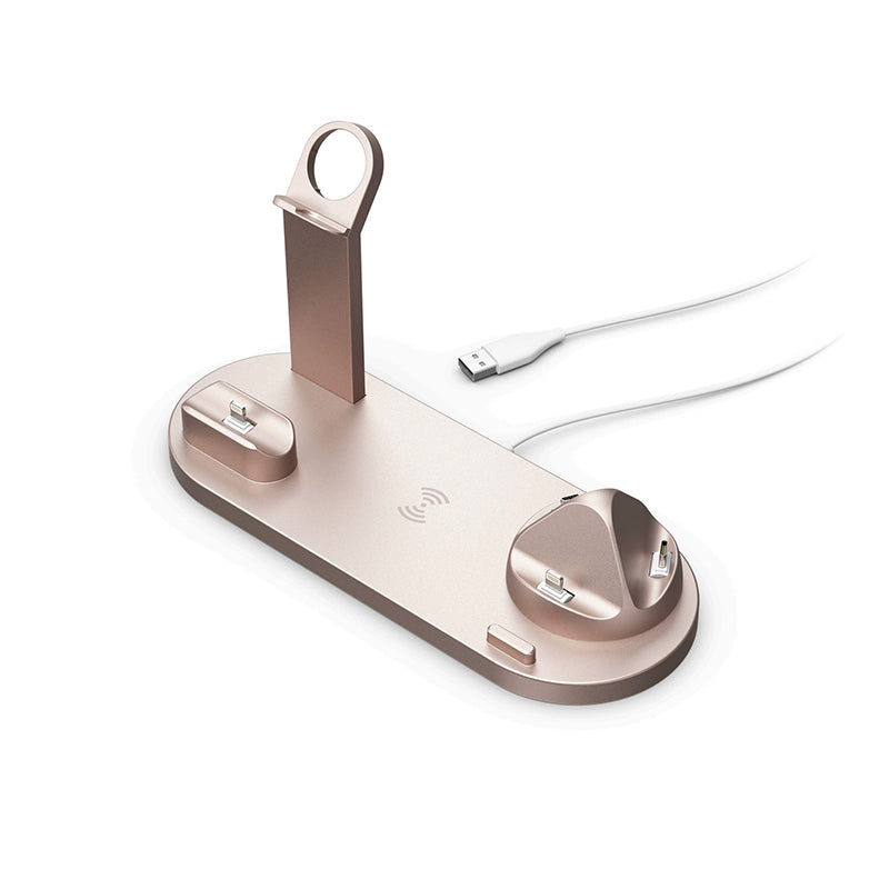 6-in-1 Fast Wireless Charging Dock – Black