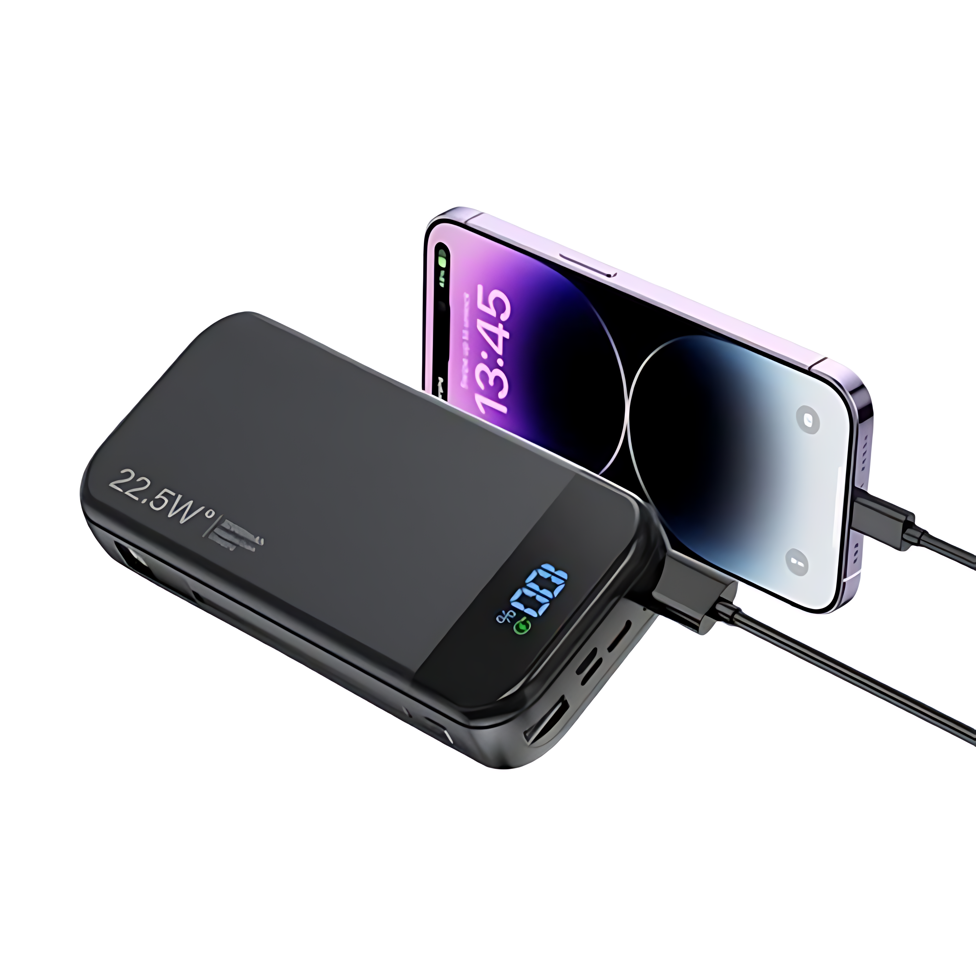 32000mAh 22.5W Power Bank with Built-in Cables
