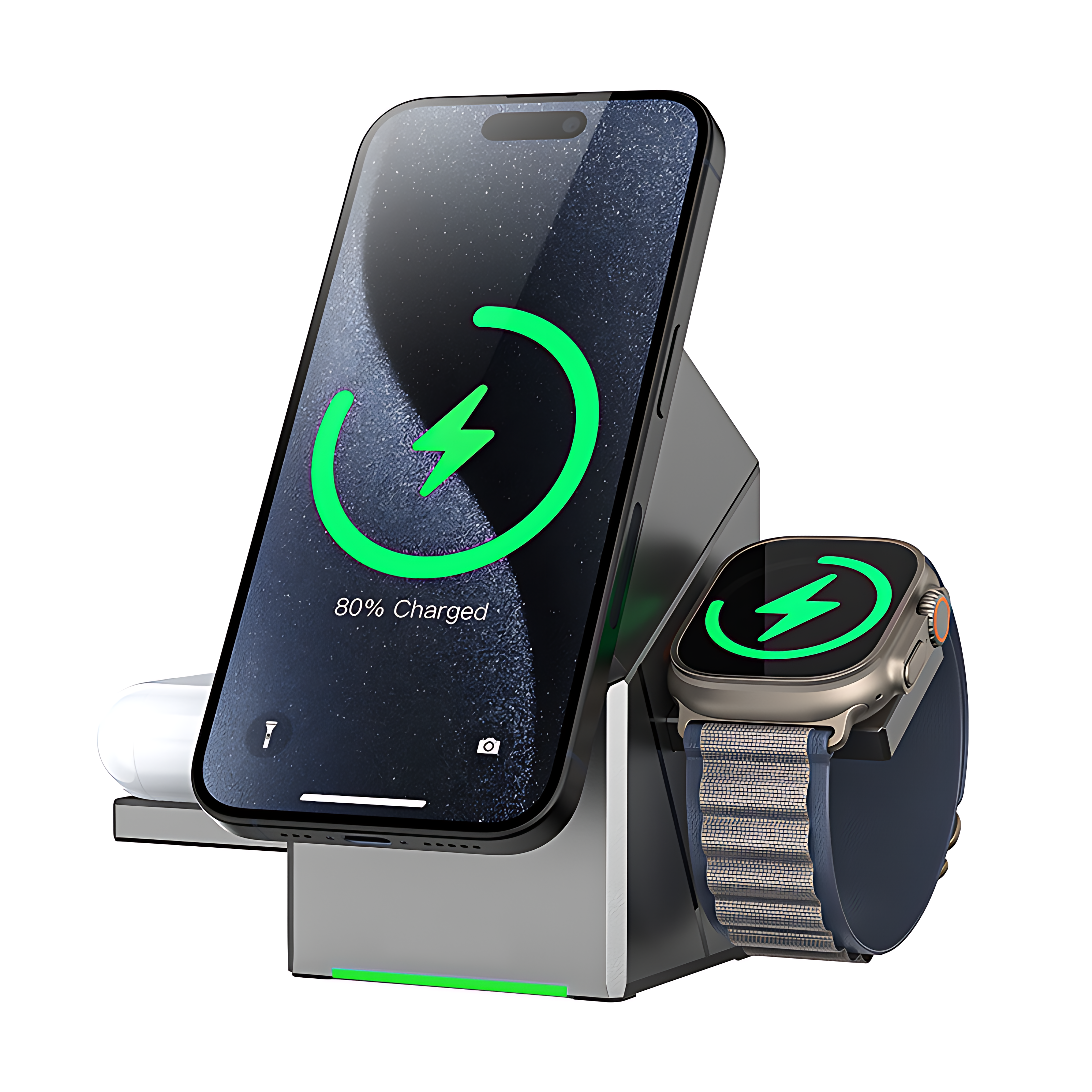 Qi2 Magnetic 3-in-1 Wireless Charger