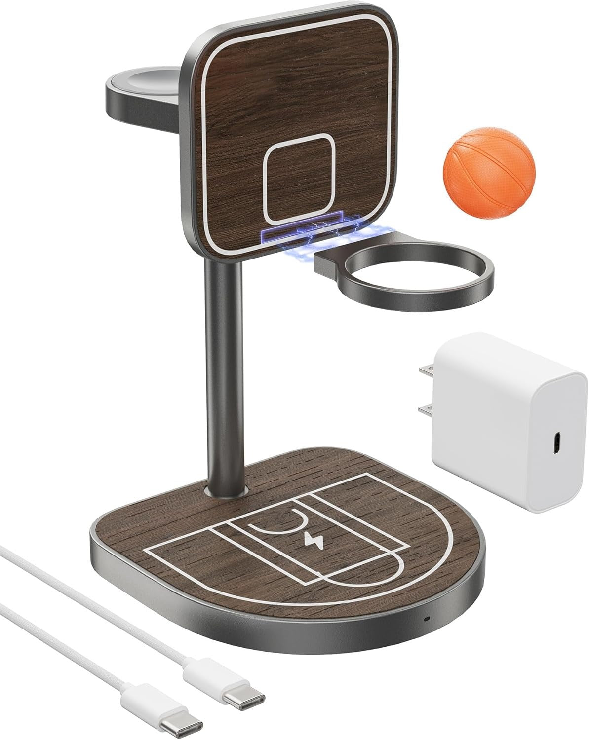 3-Point Power 3-in-1 Charger: Qi2, Magnetic & Basketball Hoop