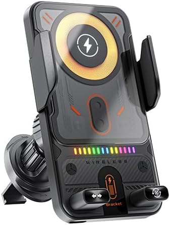 Black Car Wireless Charger: Auto - Clamping, 360° Rotation