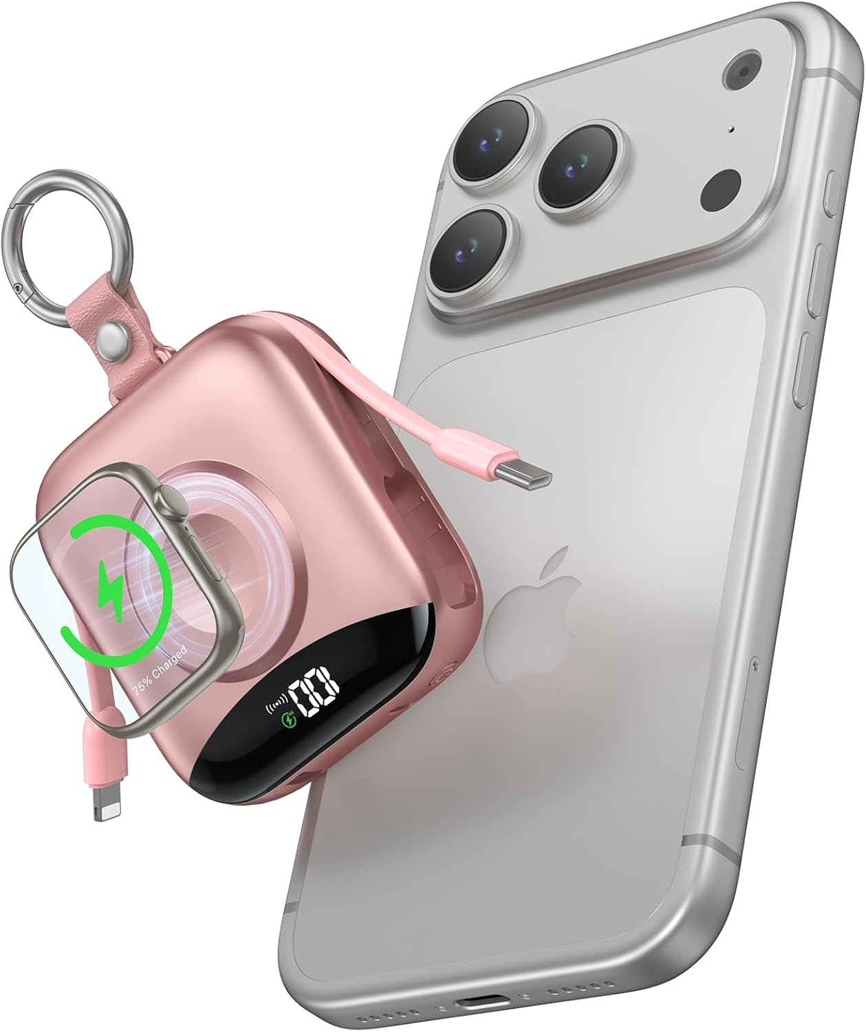 22.5W Fast Charging Power Bank: 10000mAh, Built-in Cables & LED