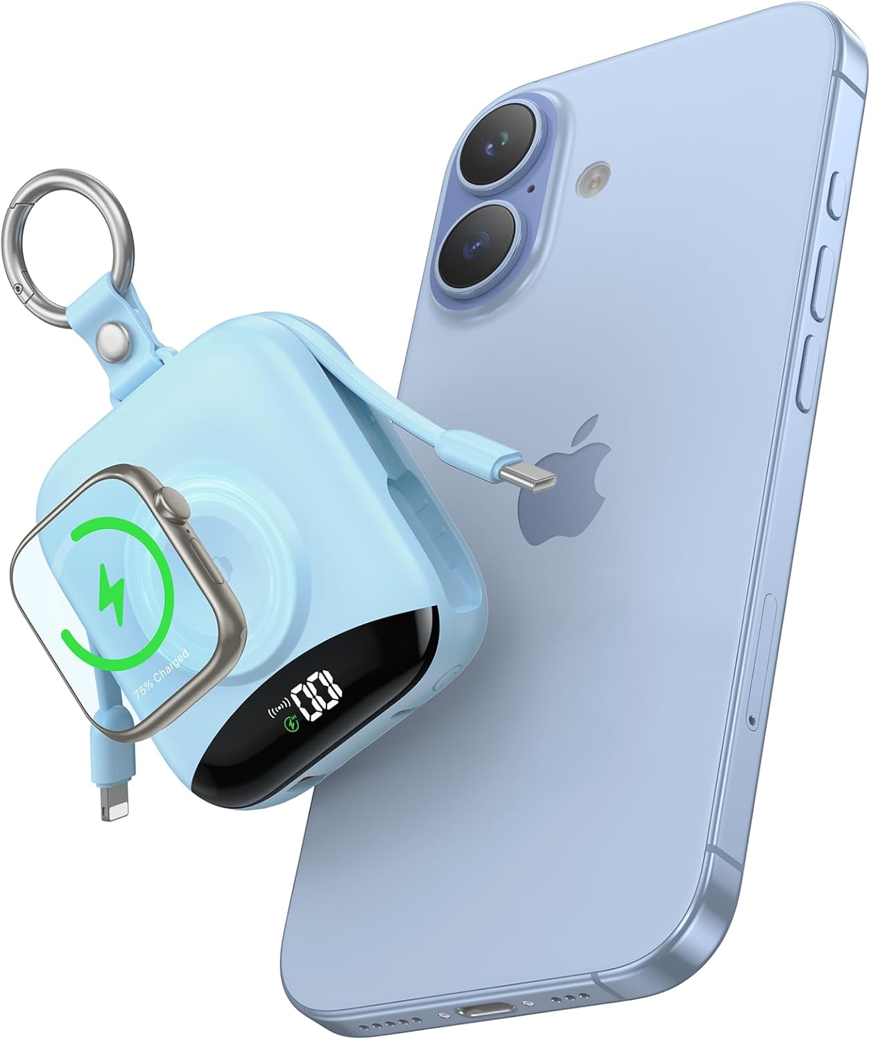 22.5W Fast Charging Power Bank: 10000mAh, Built-in Cables & LED