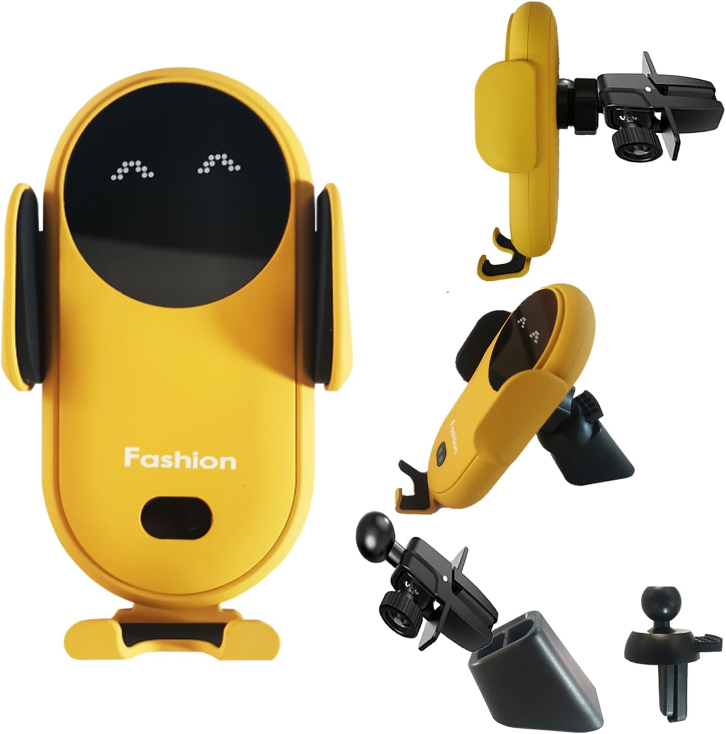 iPhone & Samsung用スマート自動クランプワイヤレスカーチャージャーマウント