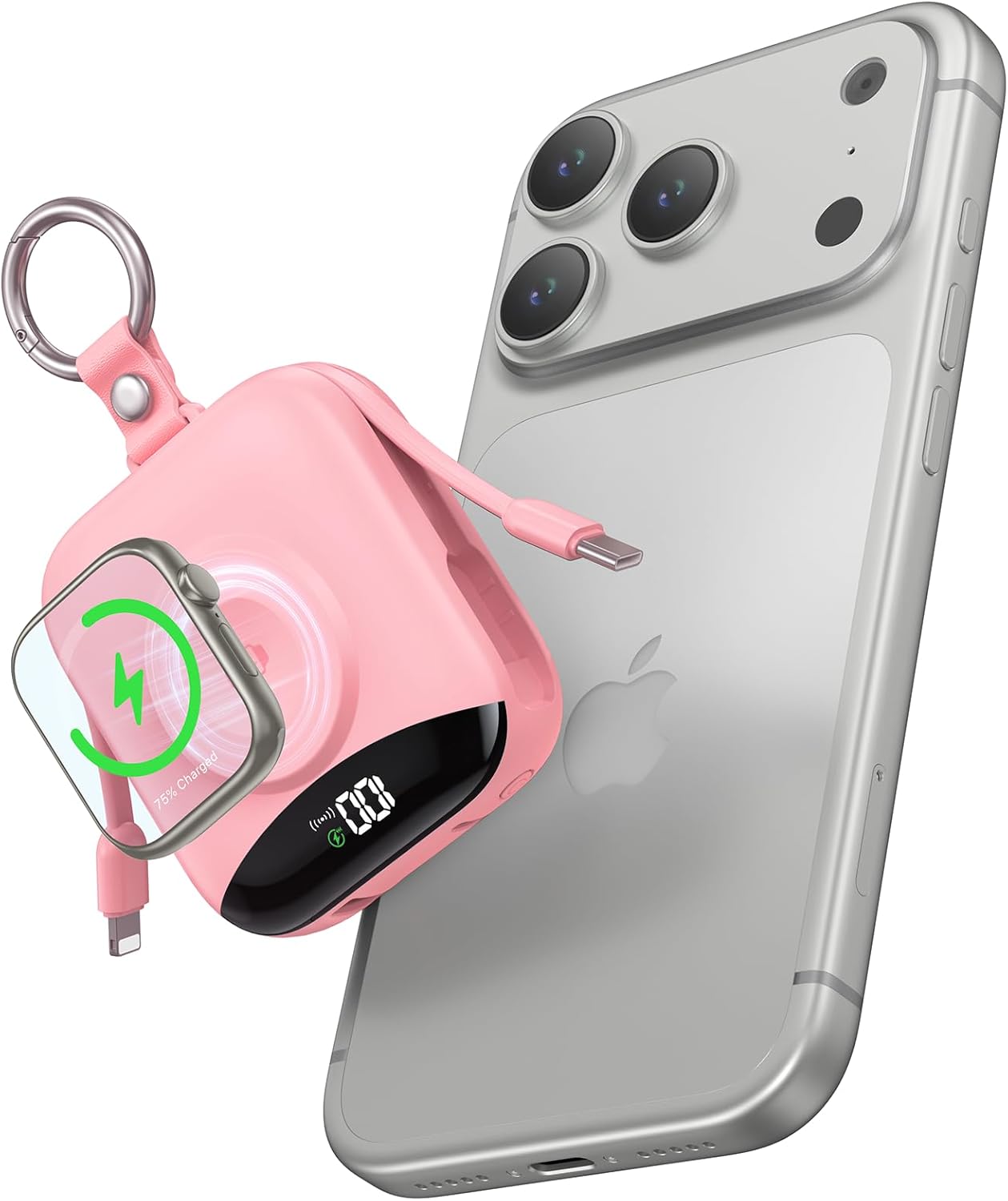 22.5W Fast Charging Power Bank: 10000mAh, Built-in Cables & LED