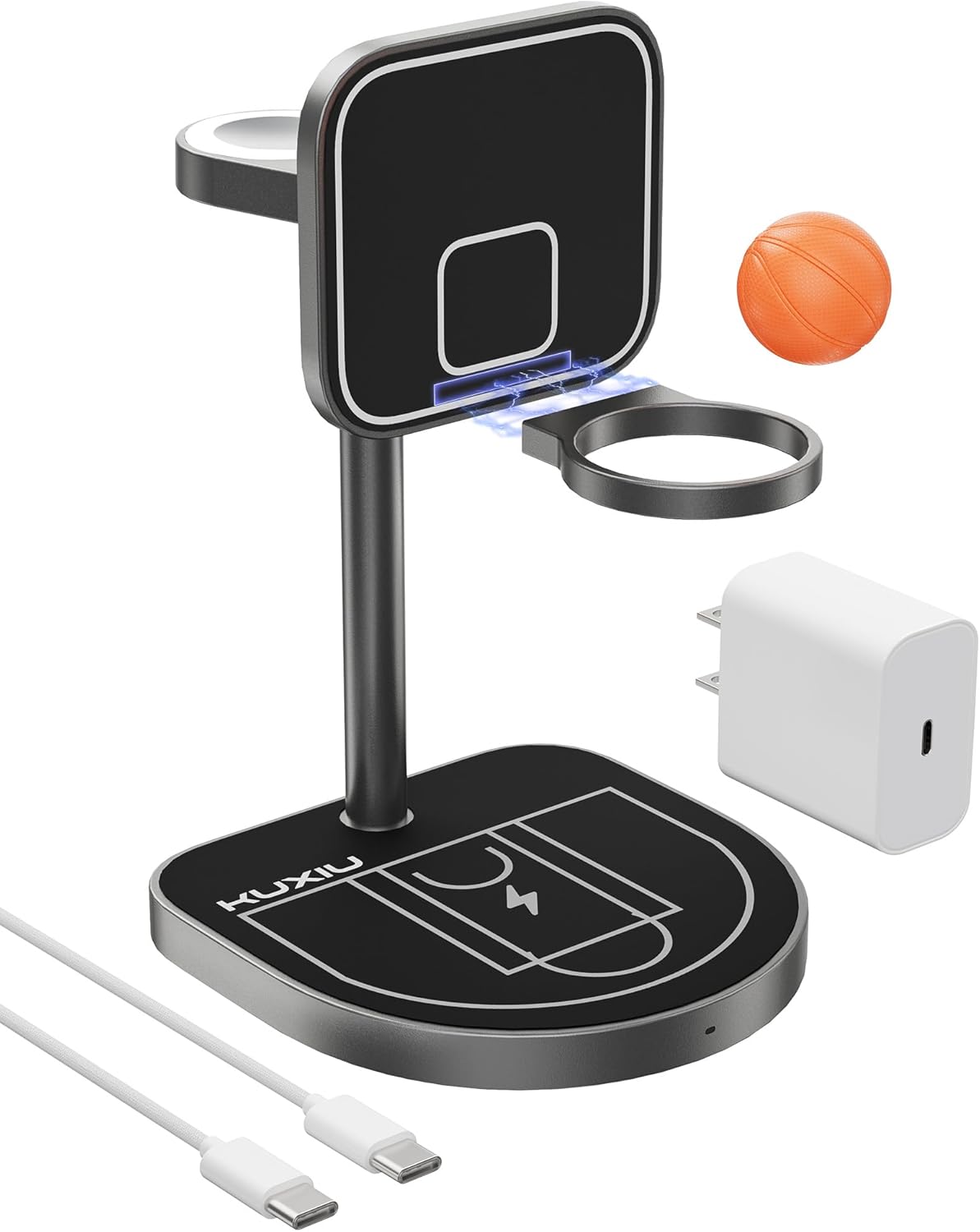 3-Point Power 3-in-1 Charger: Qi2, Magnetic & Basketball Hoop