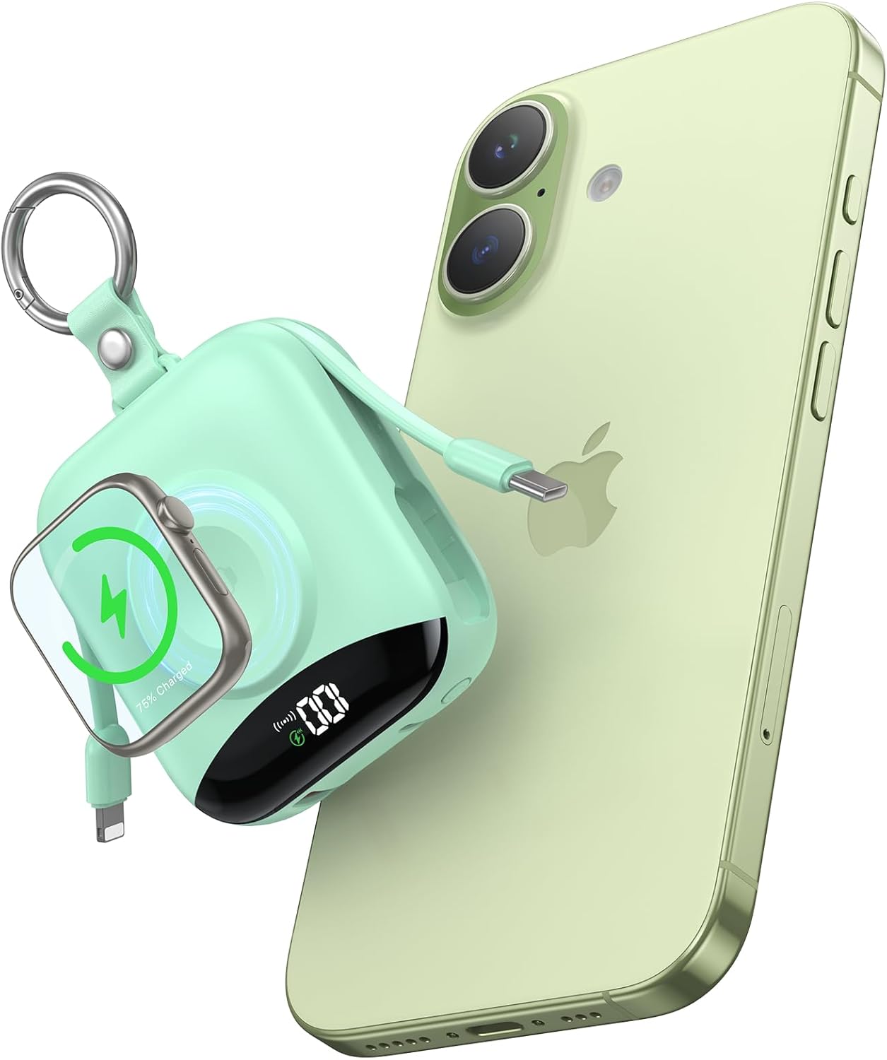 22.5W Fast Charging Power Bank: 10000mAh, Built-in Cables & LED