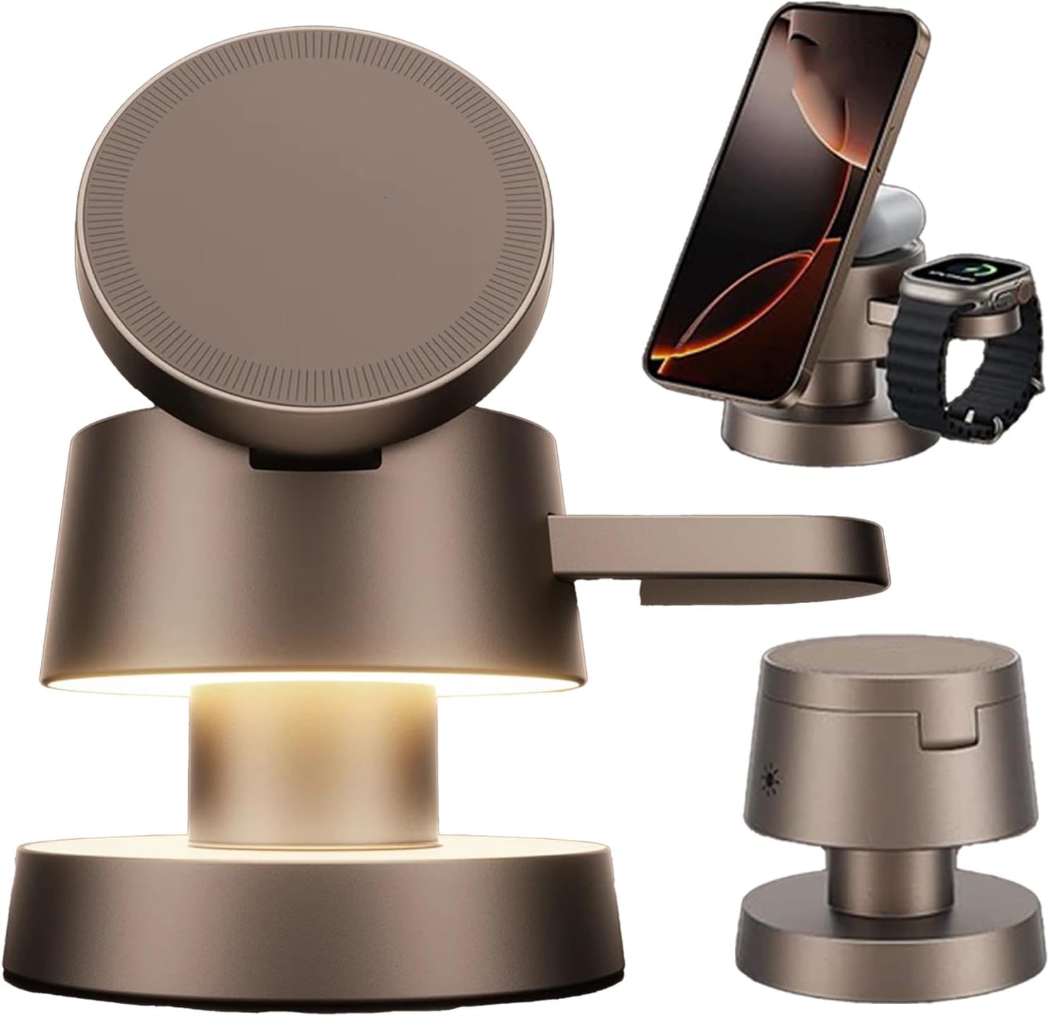 3-in-1 Charger Stand with Mushroom Lamp