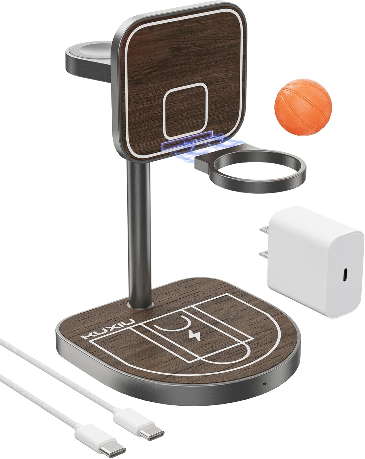3-Point Power 3-in-1 Charger: Qi2, Magnetic & Basketball Hoop