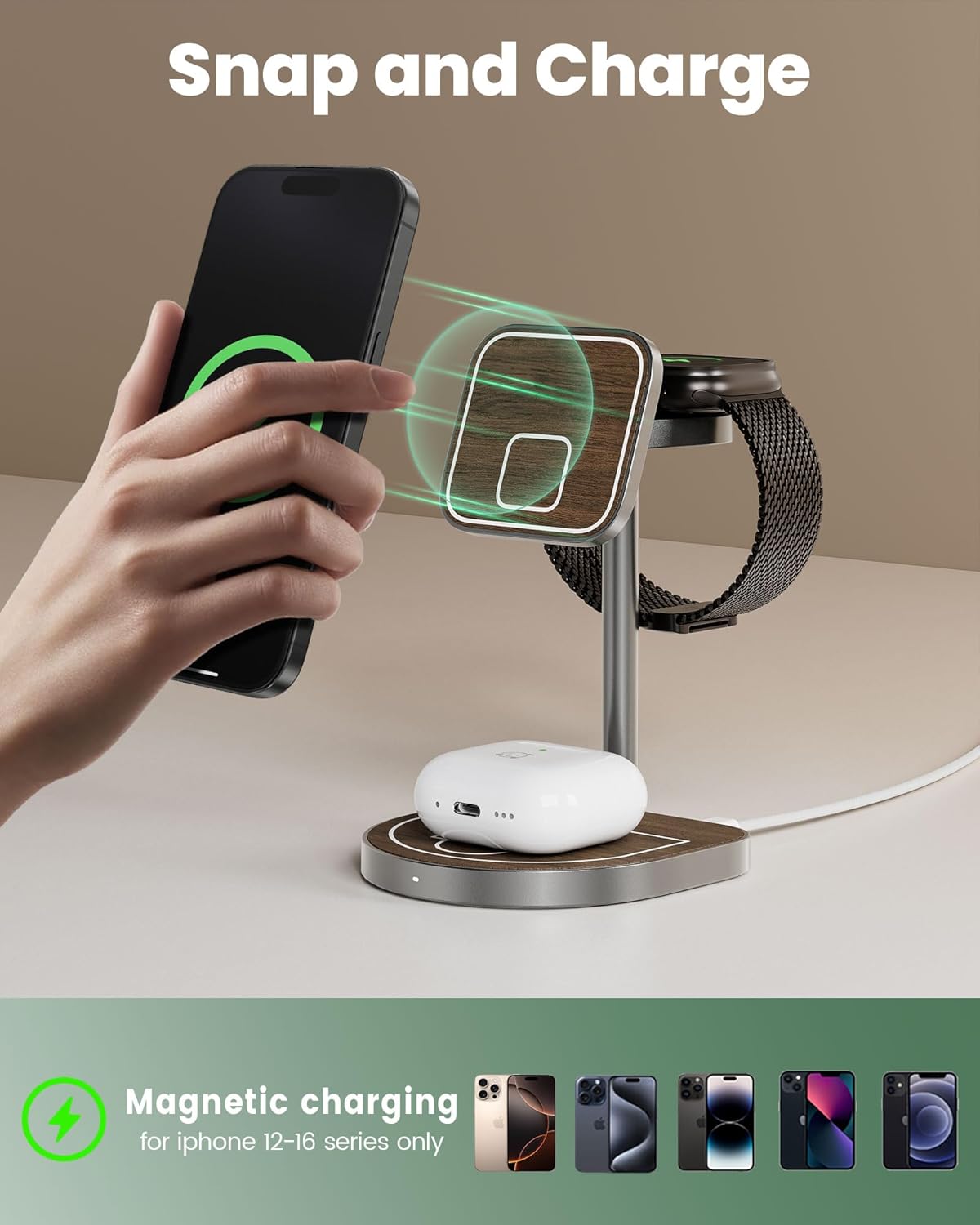 3-Point Power 3-in-1 Charger: Qi2, Magnetic & Basketball Hoop