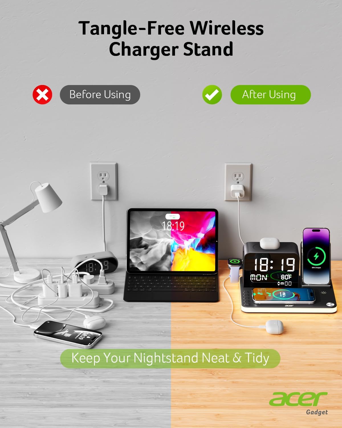 Acer 7-in-1 Wireless Charger Stand for Apple