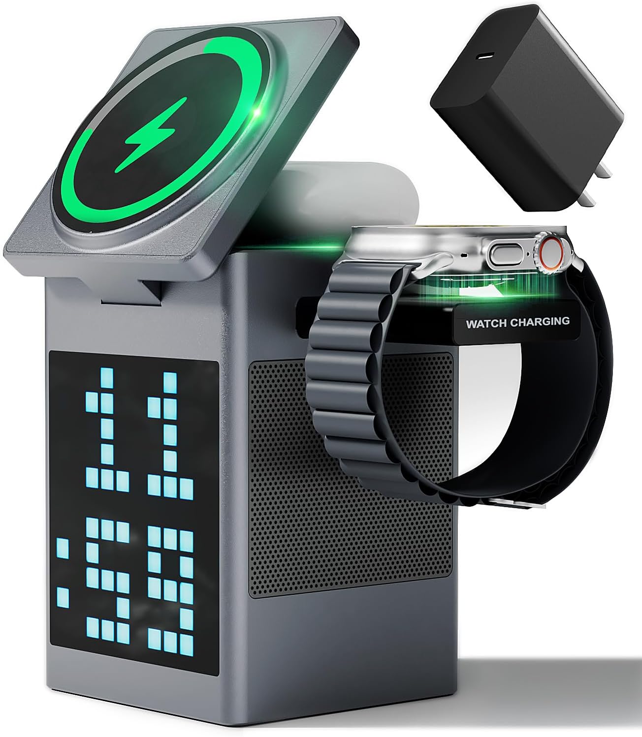 3-in-1充電器(MagSafe・スピーカー・アラーム)