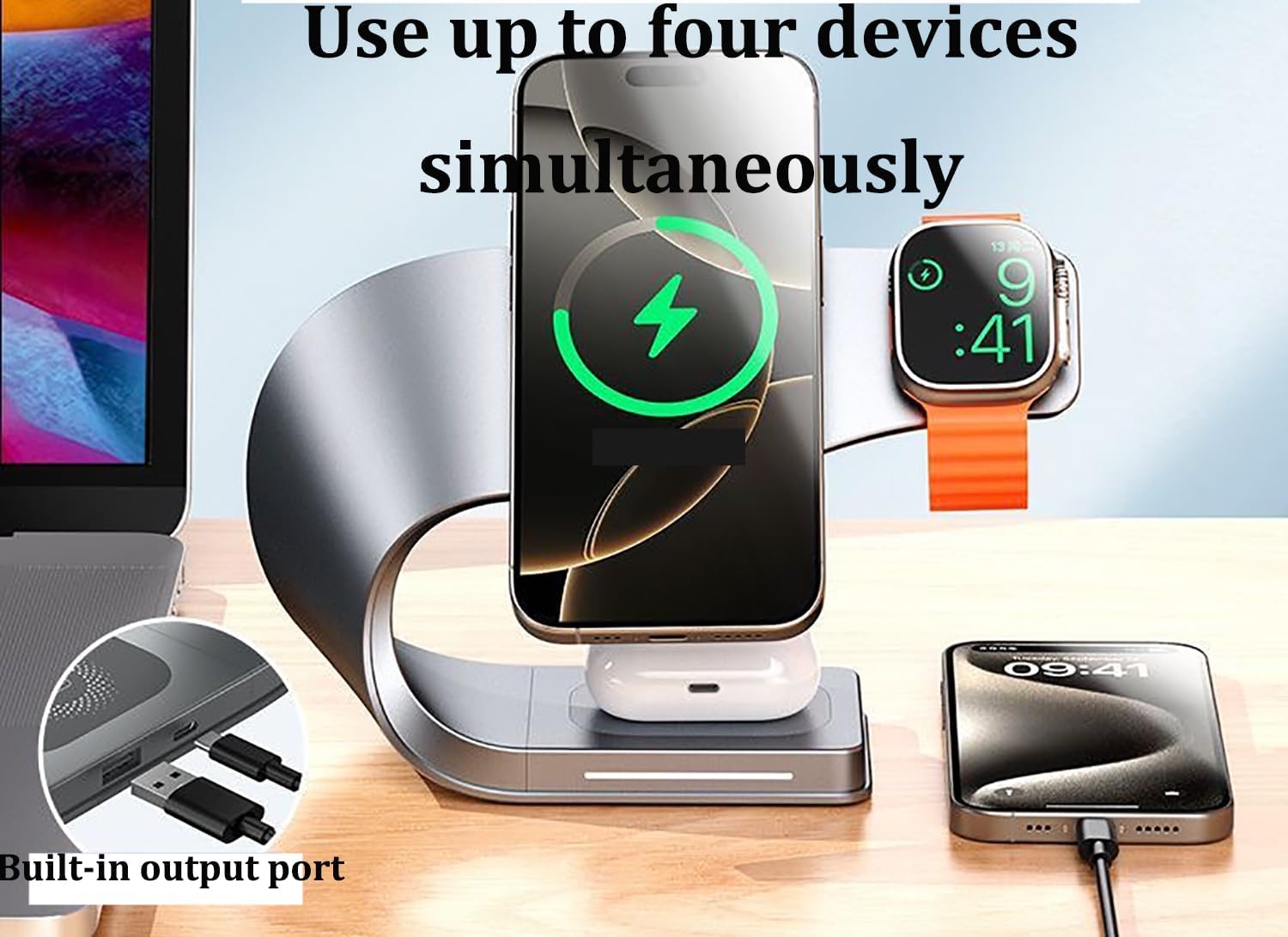 スタイリッシュな3in1マグネット式スマホホルダー(シルバー)