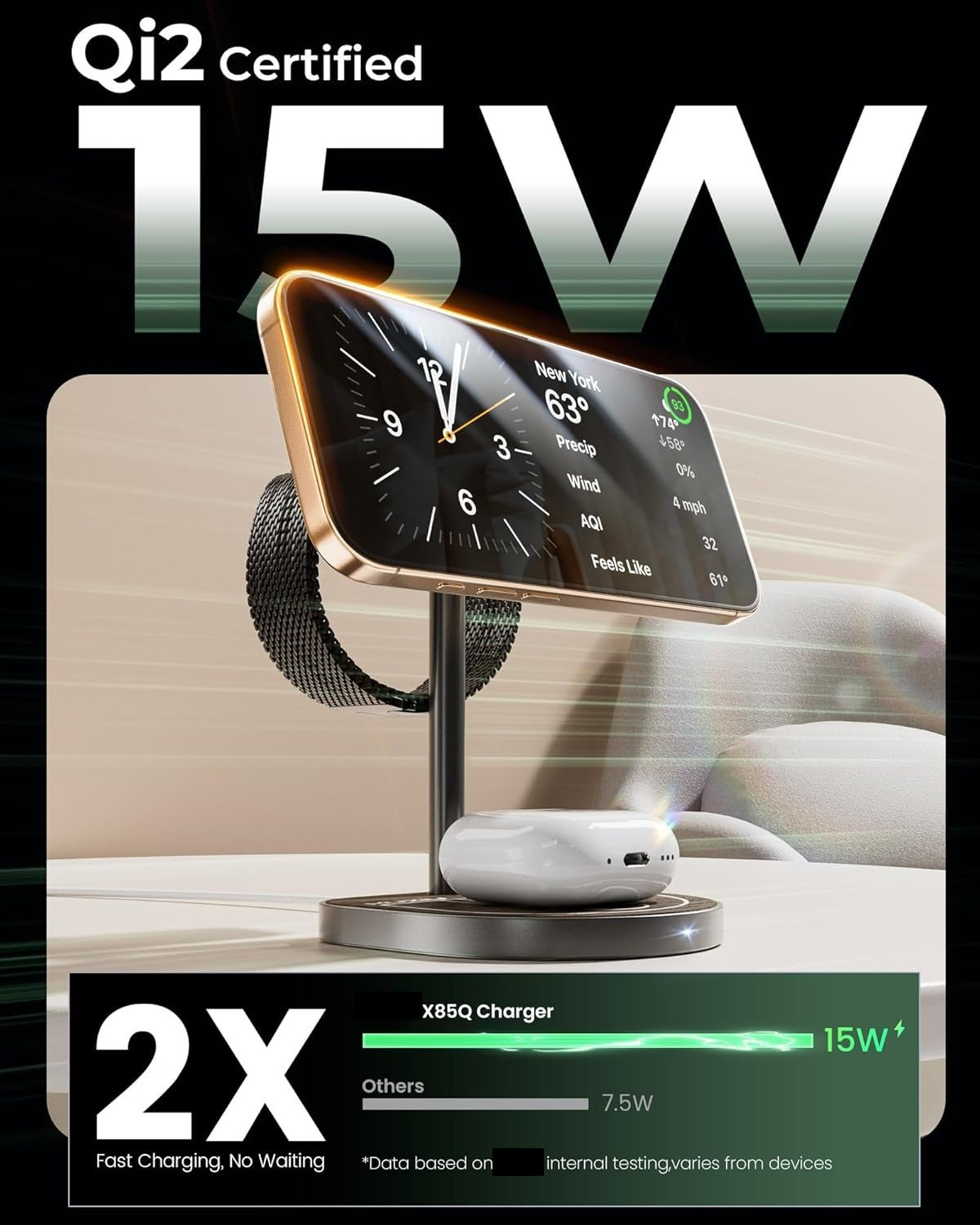 3-Point Power 3-in-1 Charger: Qi2, Magnetic & Basketball Hoop