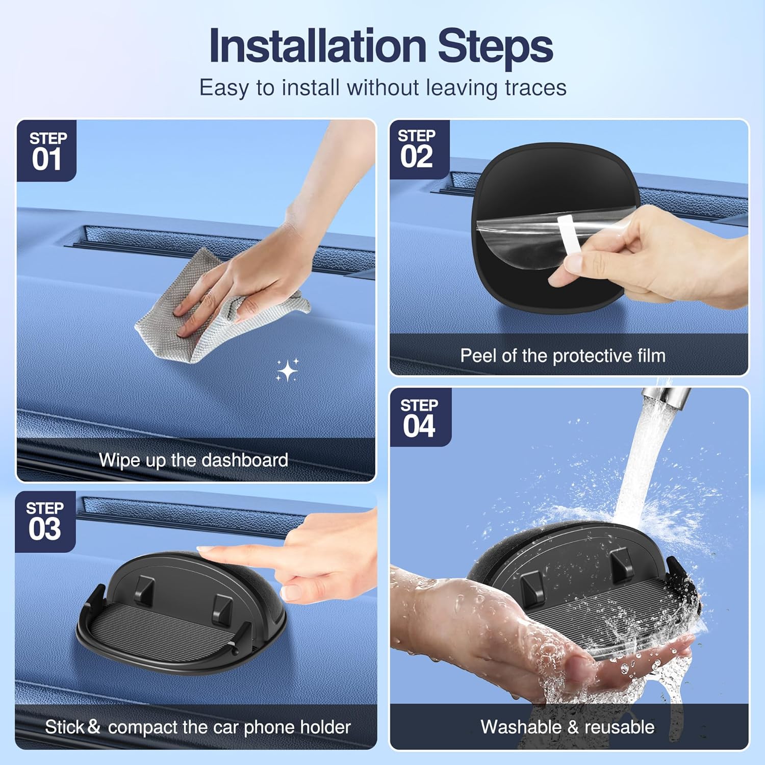 Car Phone Mount Silicone Pad, Slip - Free for All Phones