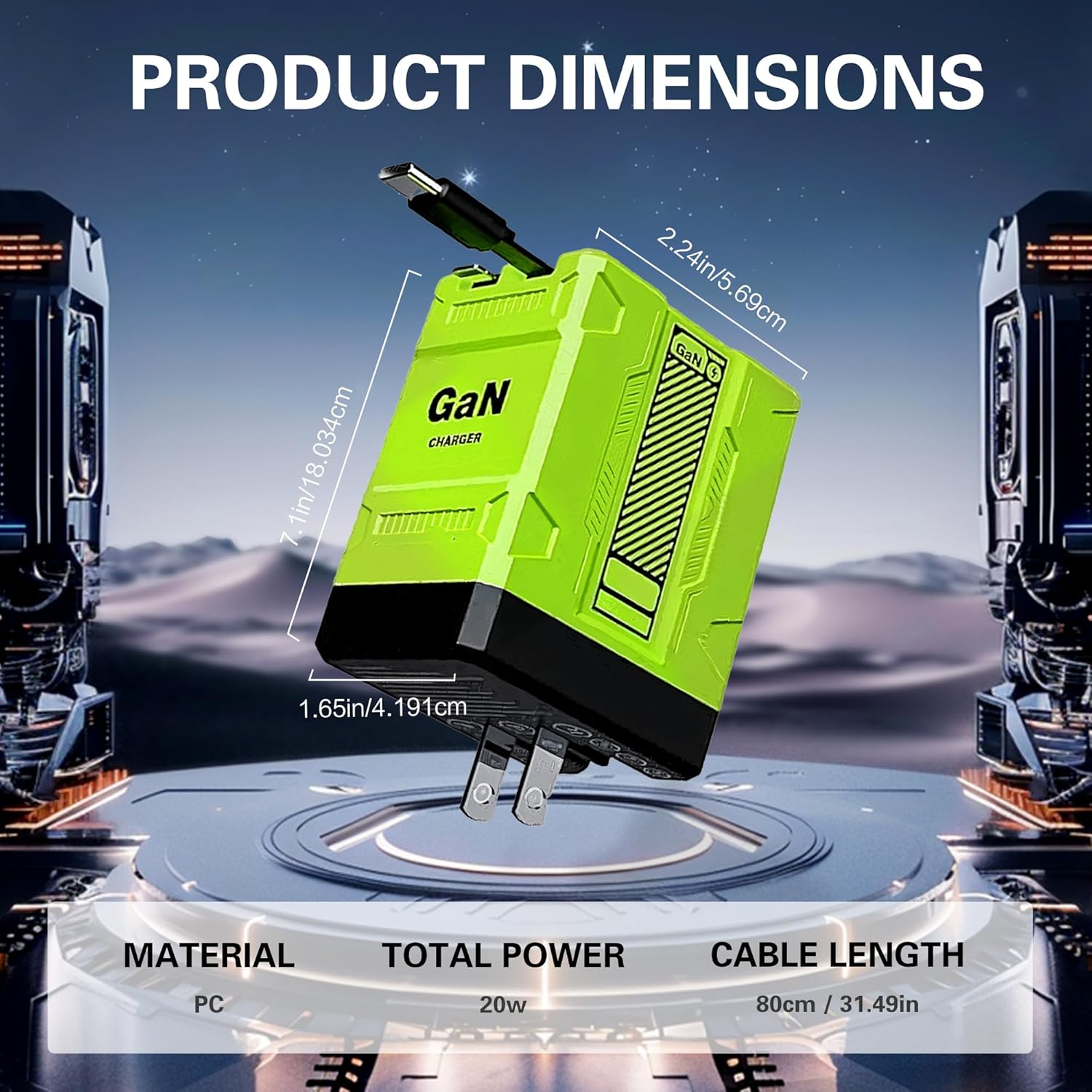 120W 2 - in - 1 Retractable Fast Charger: Foldable & Universal