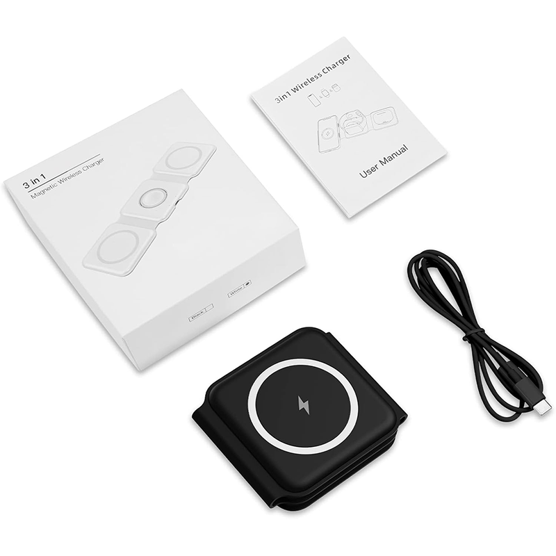 Only3C 3-in-1 Foldable Magnetic Wireless Charger for iPhone, AirPods, Apple Watch