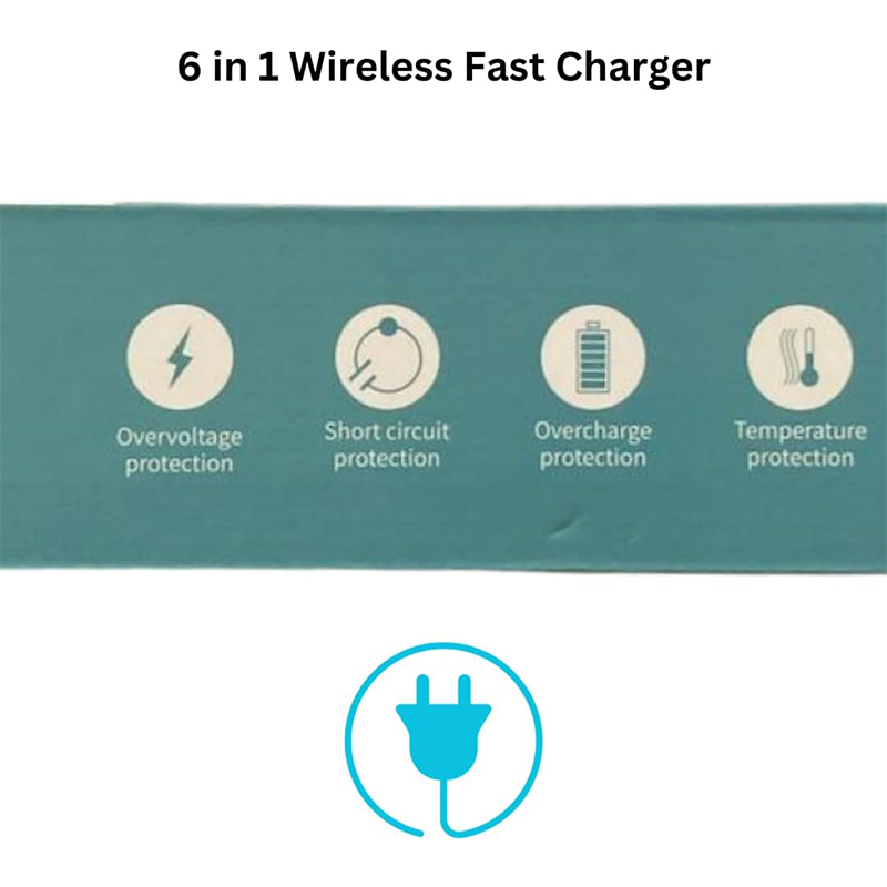 6-in-1 Fast Wireless Charging Dock – Black
