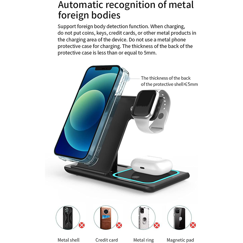 Foldable 3-in-1 Magnetic Charger – Space Black