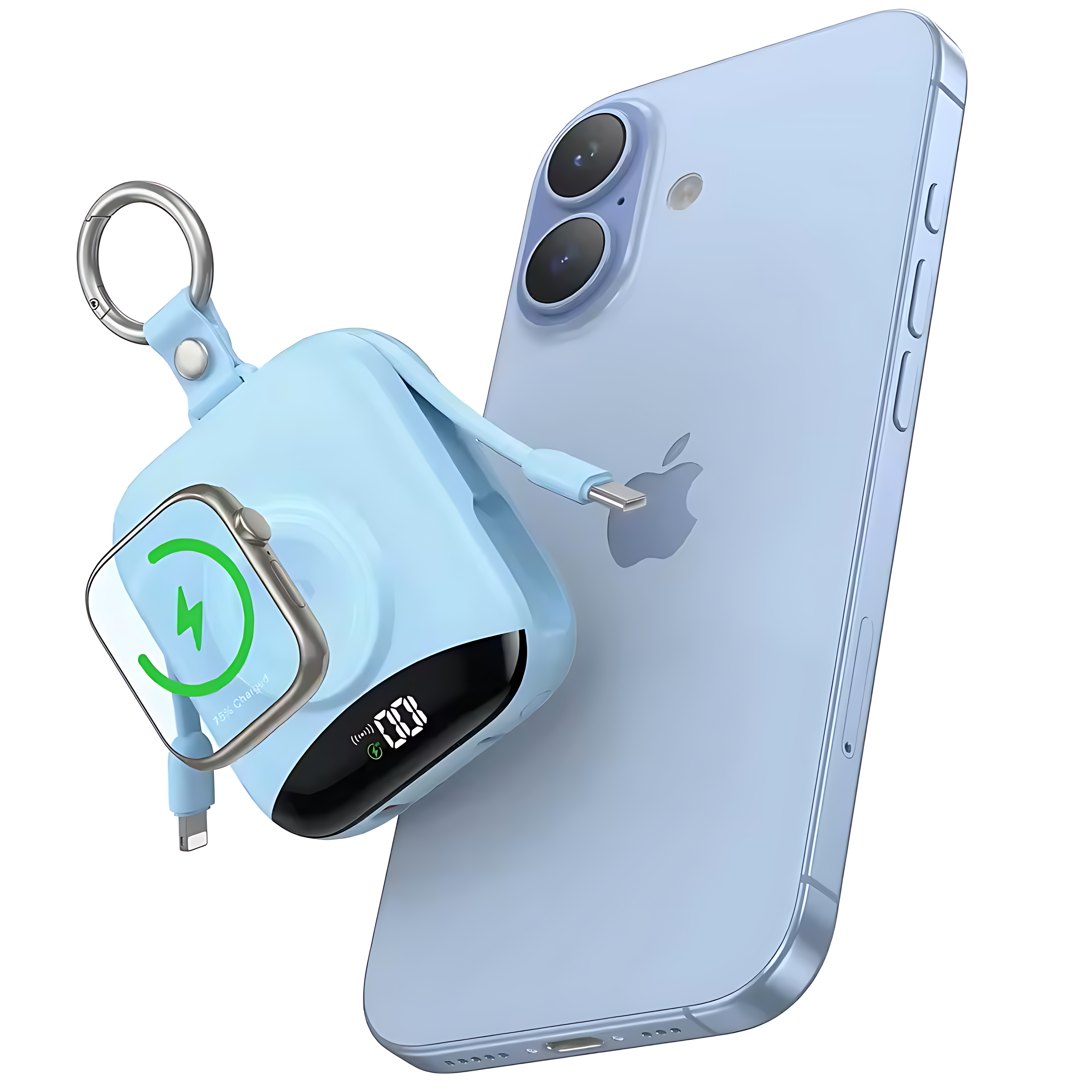 22.5W Fast Charging Power Bank: 10000mAh, Built-in Cables & LED