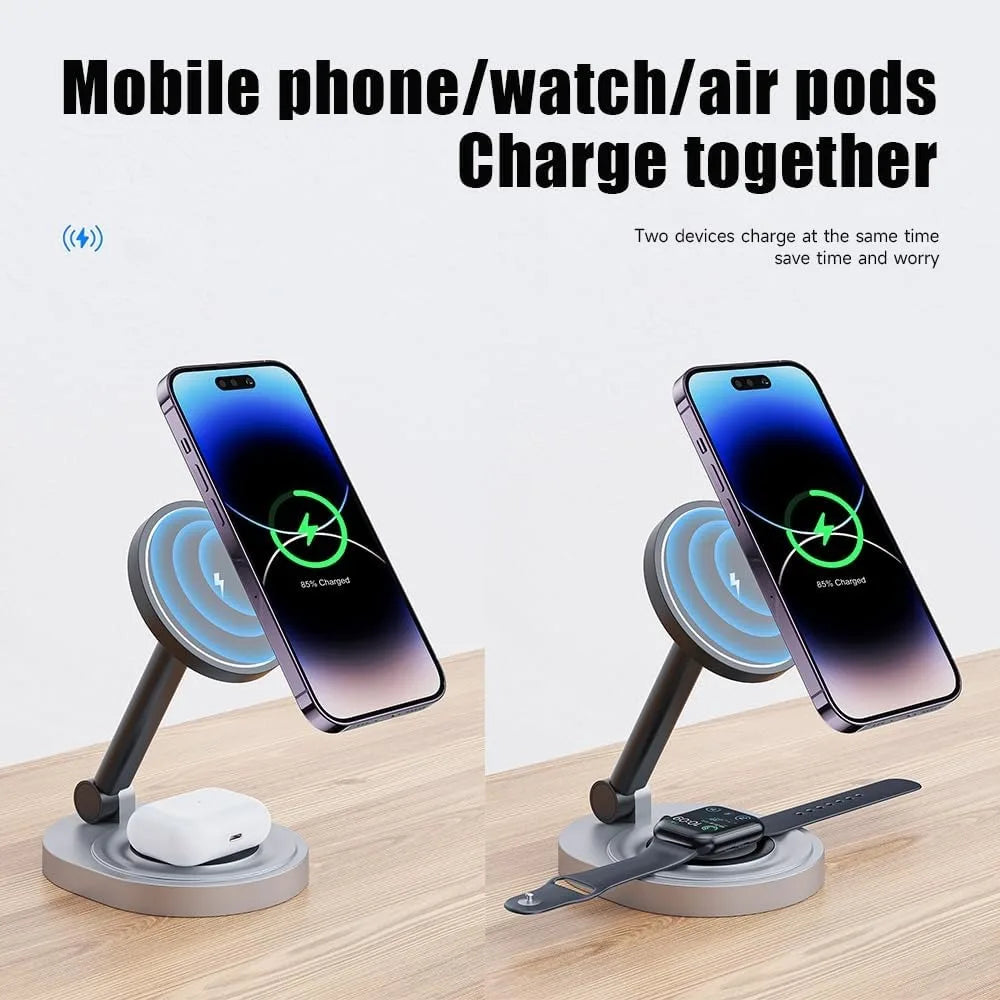 15W Qi2 2-in-1 Foldable Magnetic Charger Stand