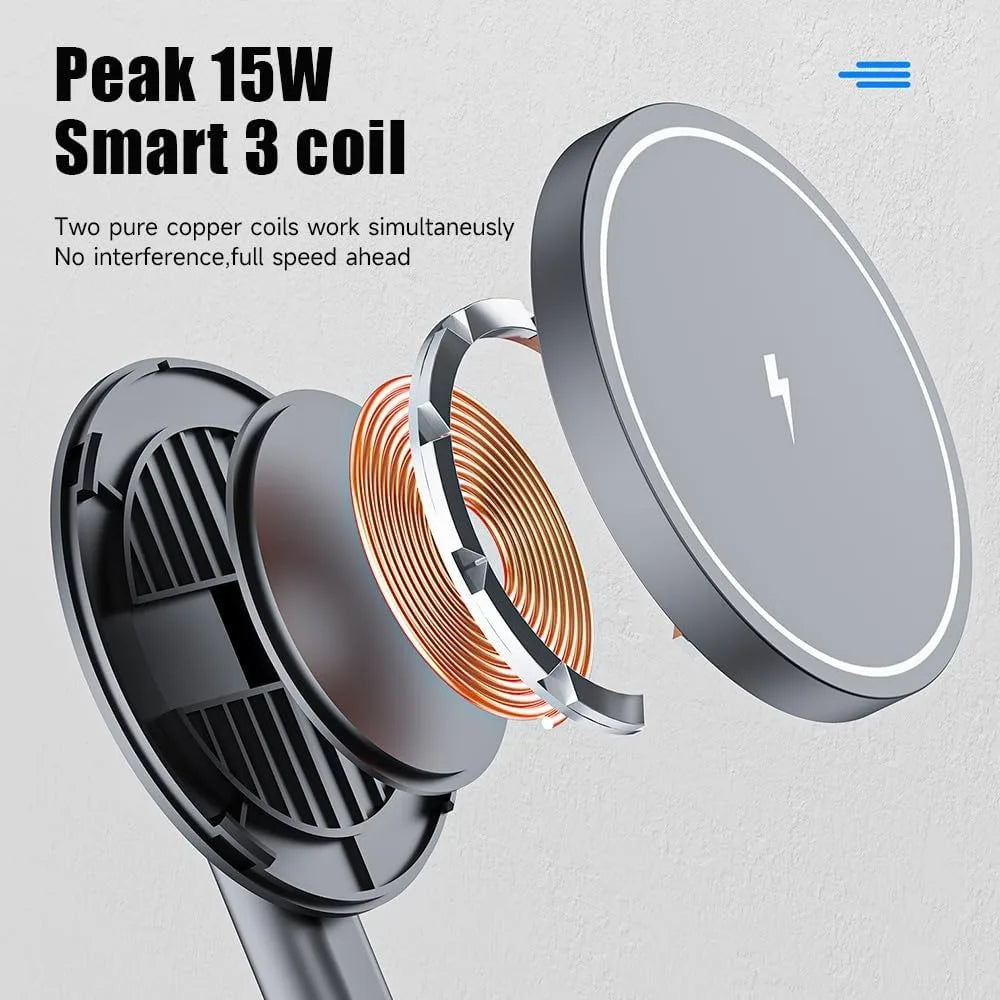 15W Qi2 2-in-1 Foldable Magnetic Charger Stand