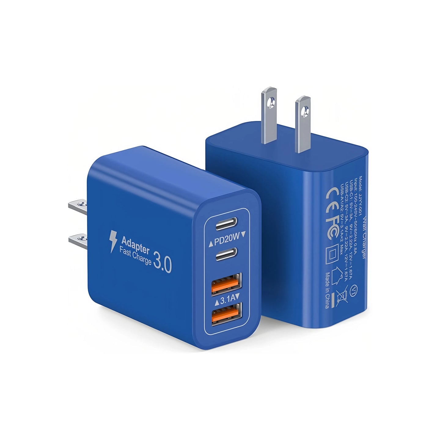 40W USB-C Charger 4-Port PD+QC Fast Charging Wall Plug