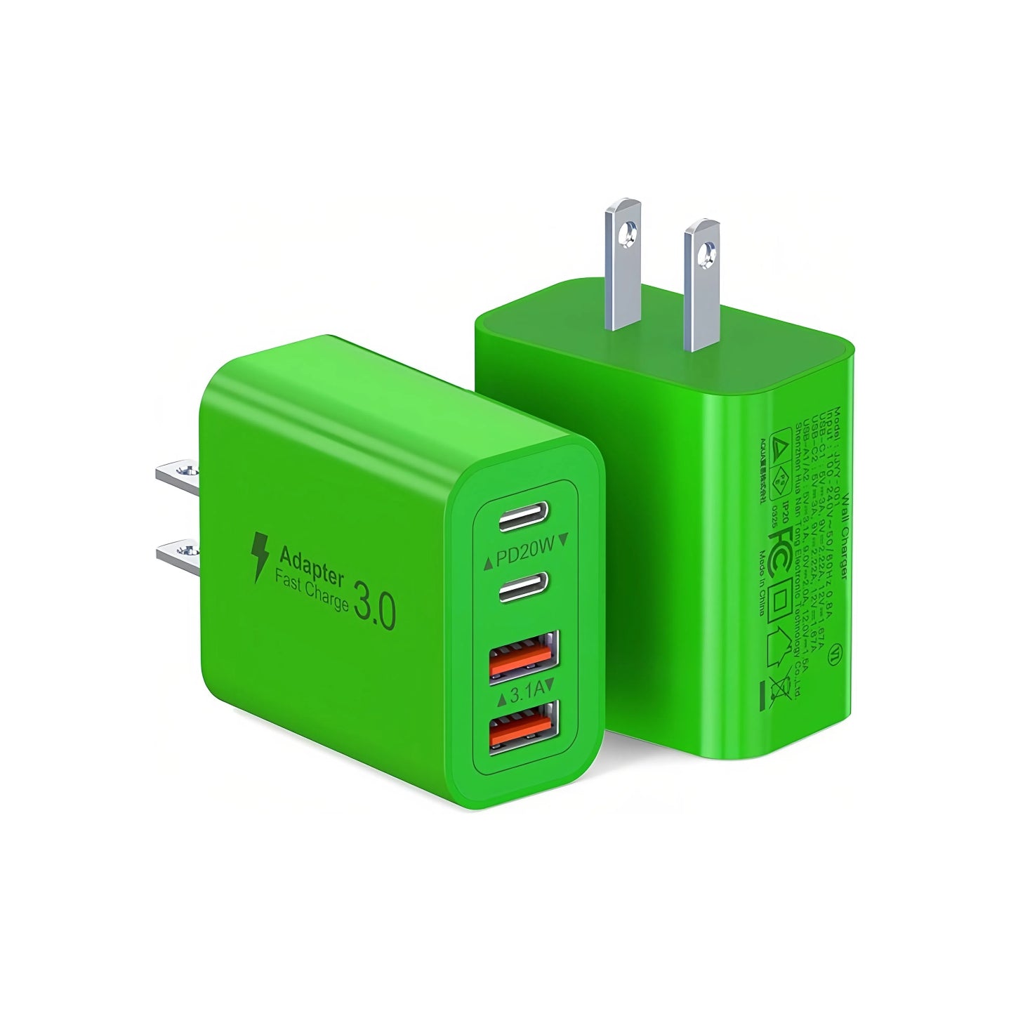 40W USB-C Charger 4-Port PD+QC Fast Charging Wall Plug