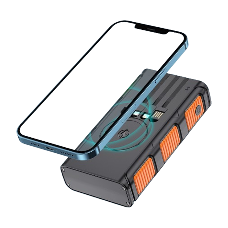 PD20W ソーラーパワーバンク 30000mAh: USB-C + LED ワイヤレス