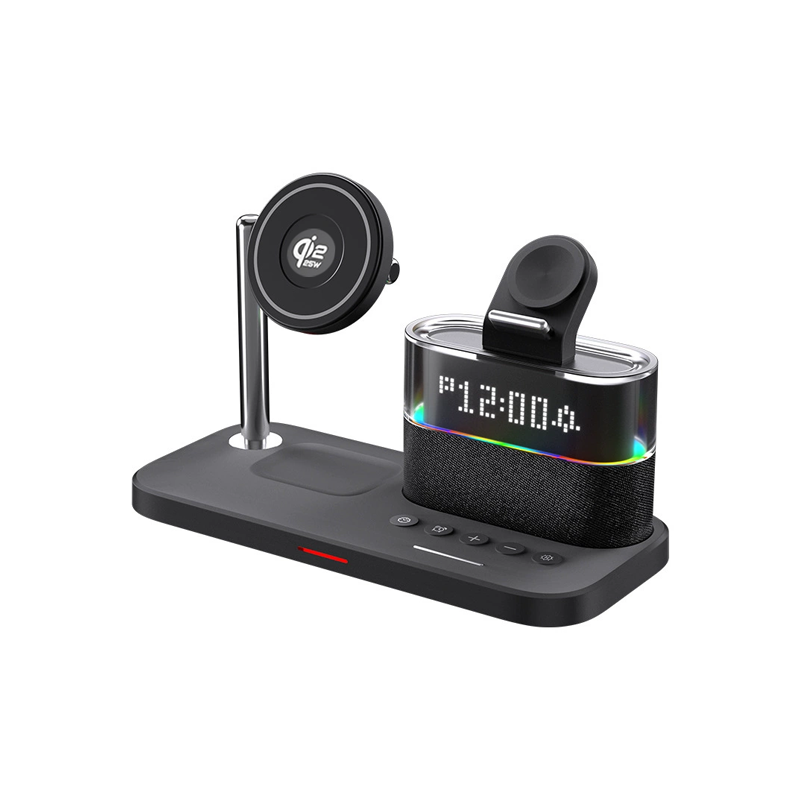 目覚まし時計付き5-in-1ワイヤレス充電ステーション