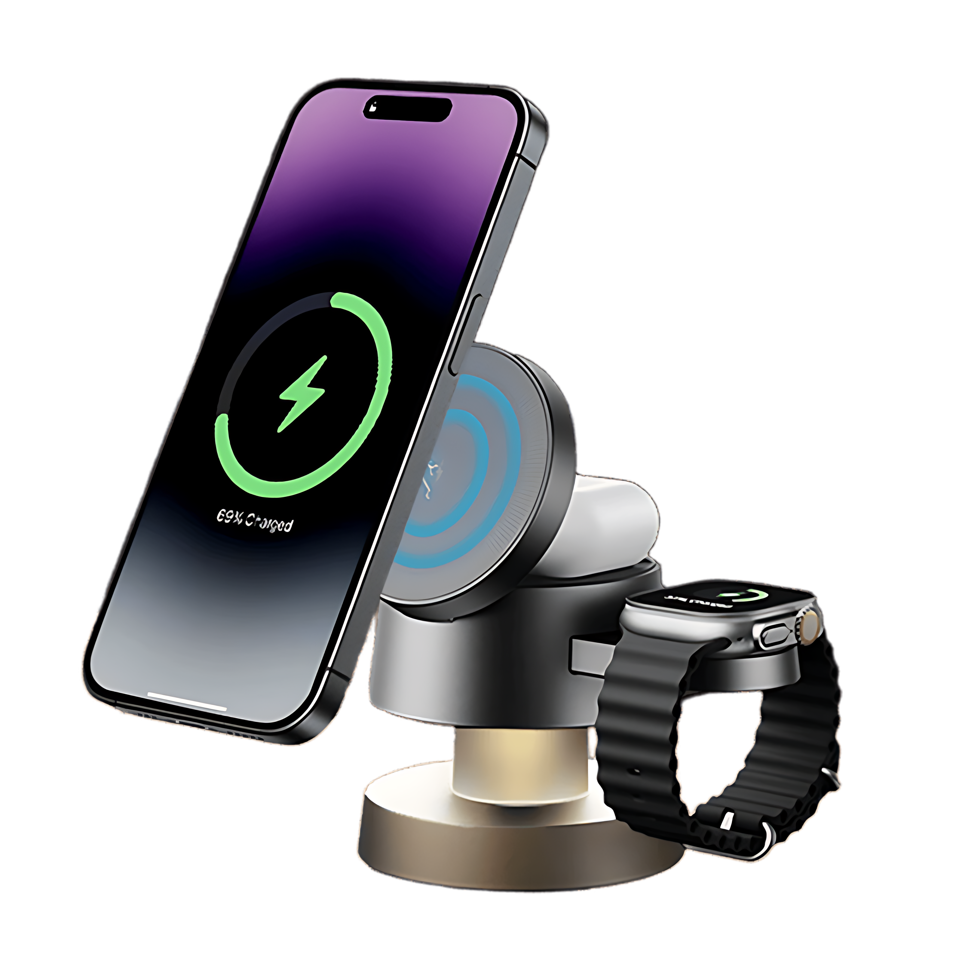 3-in-1 Charger Stand with Mushroom Lamp