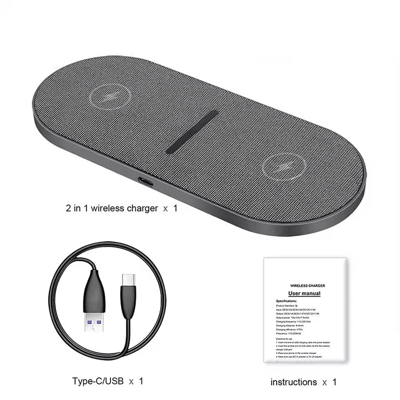 デュアル 20W ワイヤレス充電パッド (Apple &amp; Samsung)