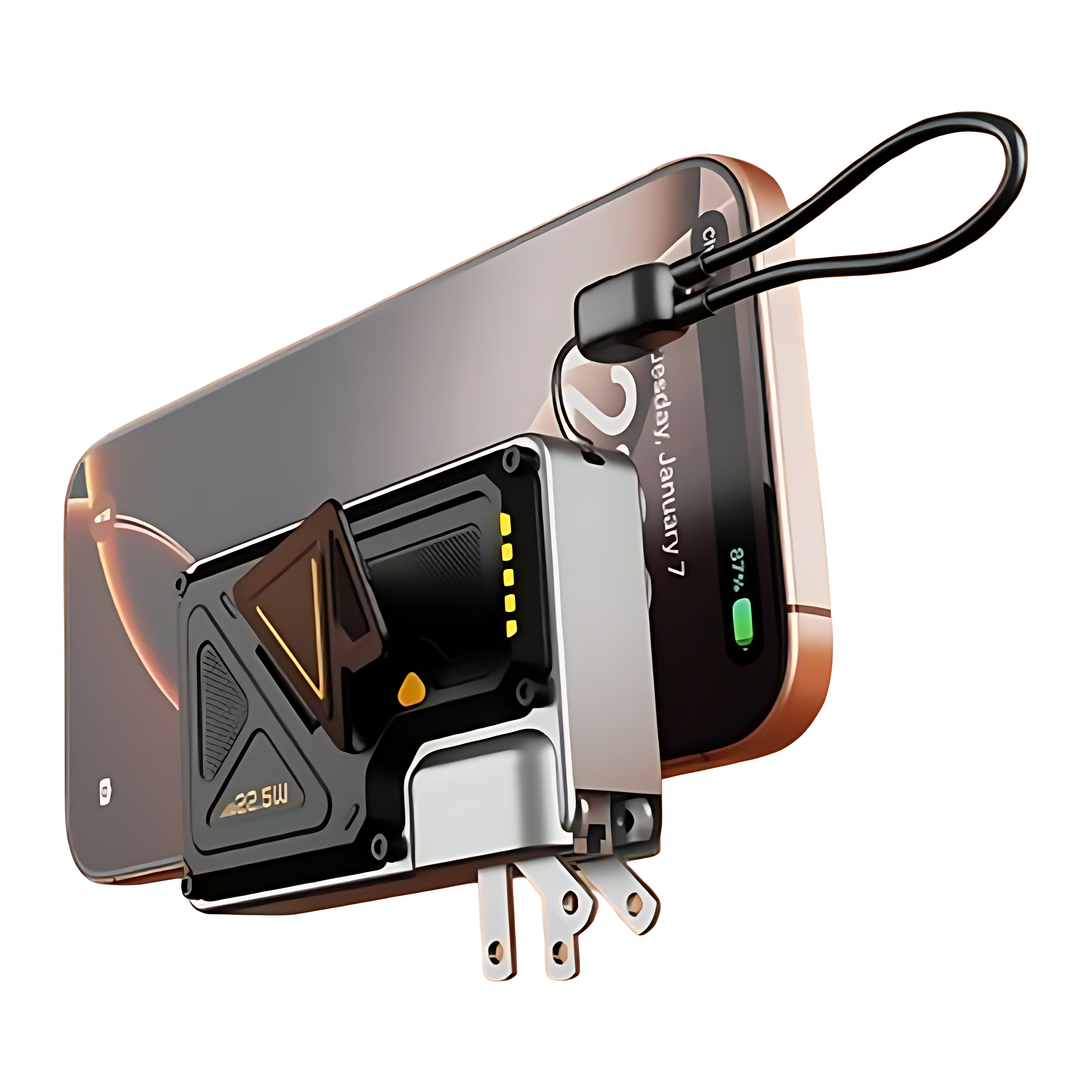 10000mAh Magnetic Power Bank with Foldable Wall Plug