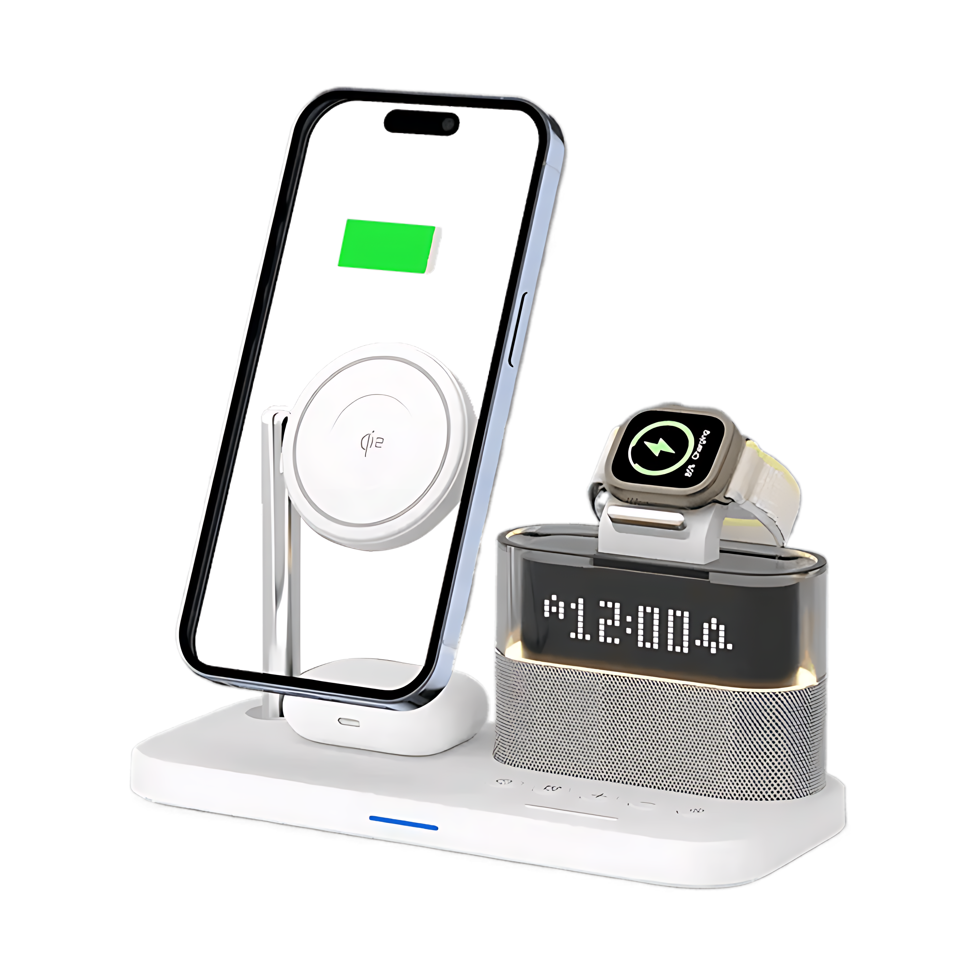 目覚まし時計付き5-in-1ワイヤレス充電ステーション