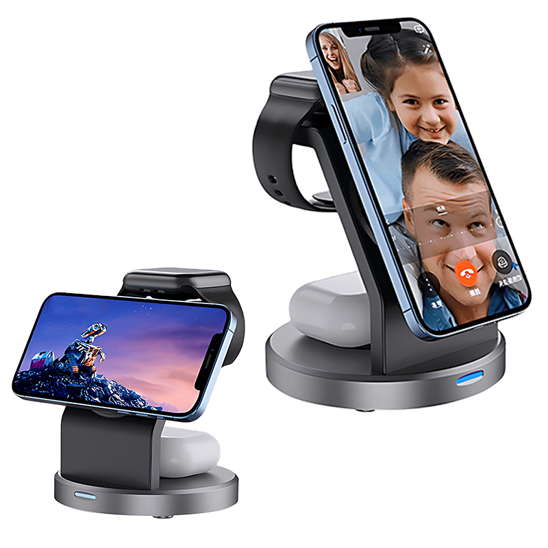 3-in-1 Fast Charger Stand (MagSafe for Apple)