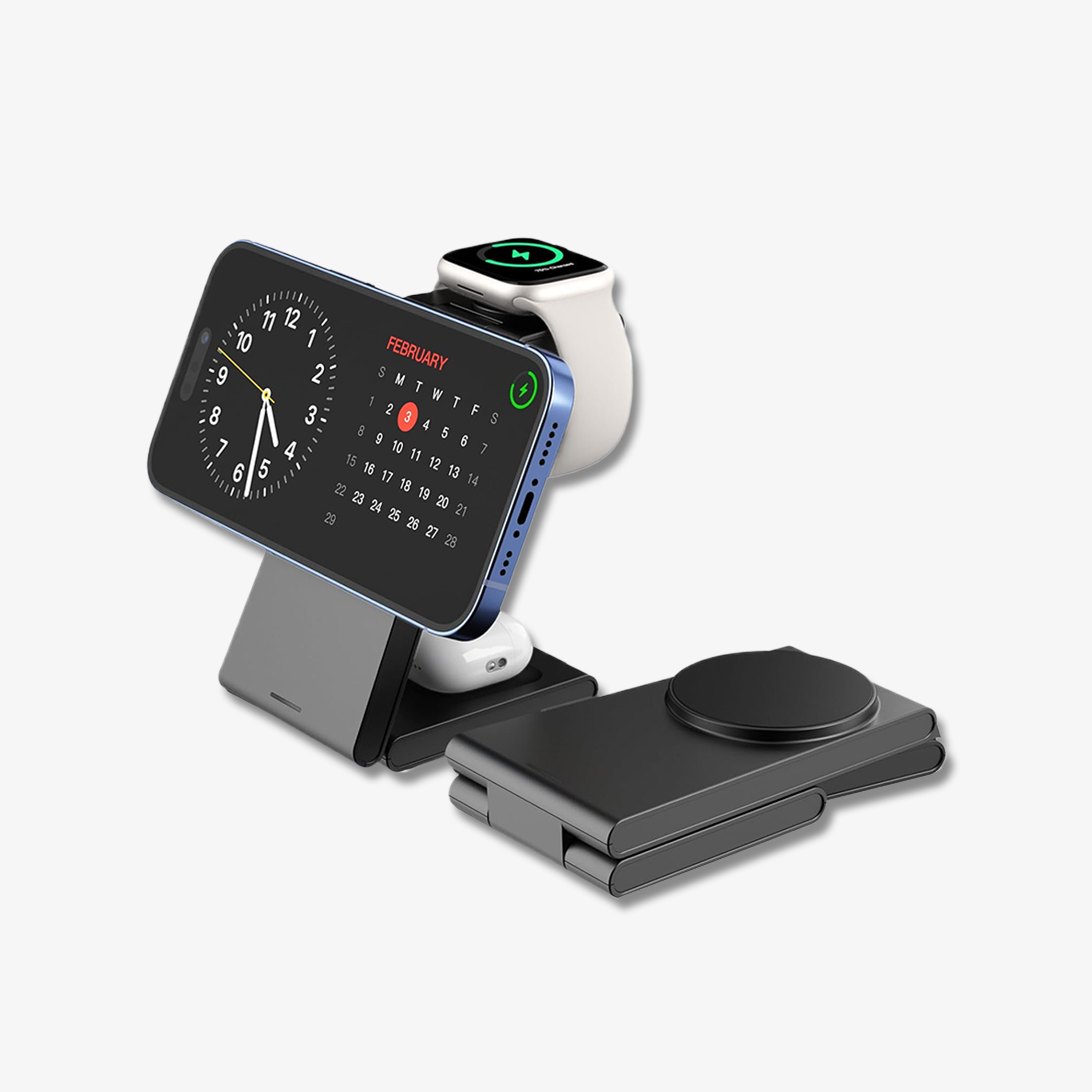 iPhone、Watch、AirPods用マグネット式3in1充電器