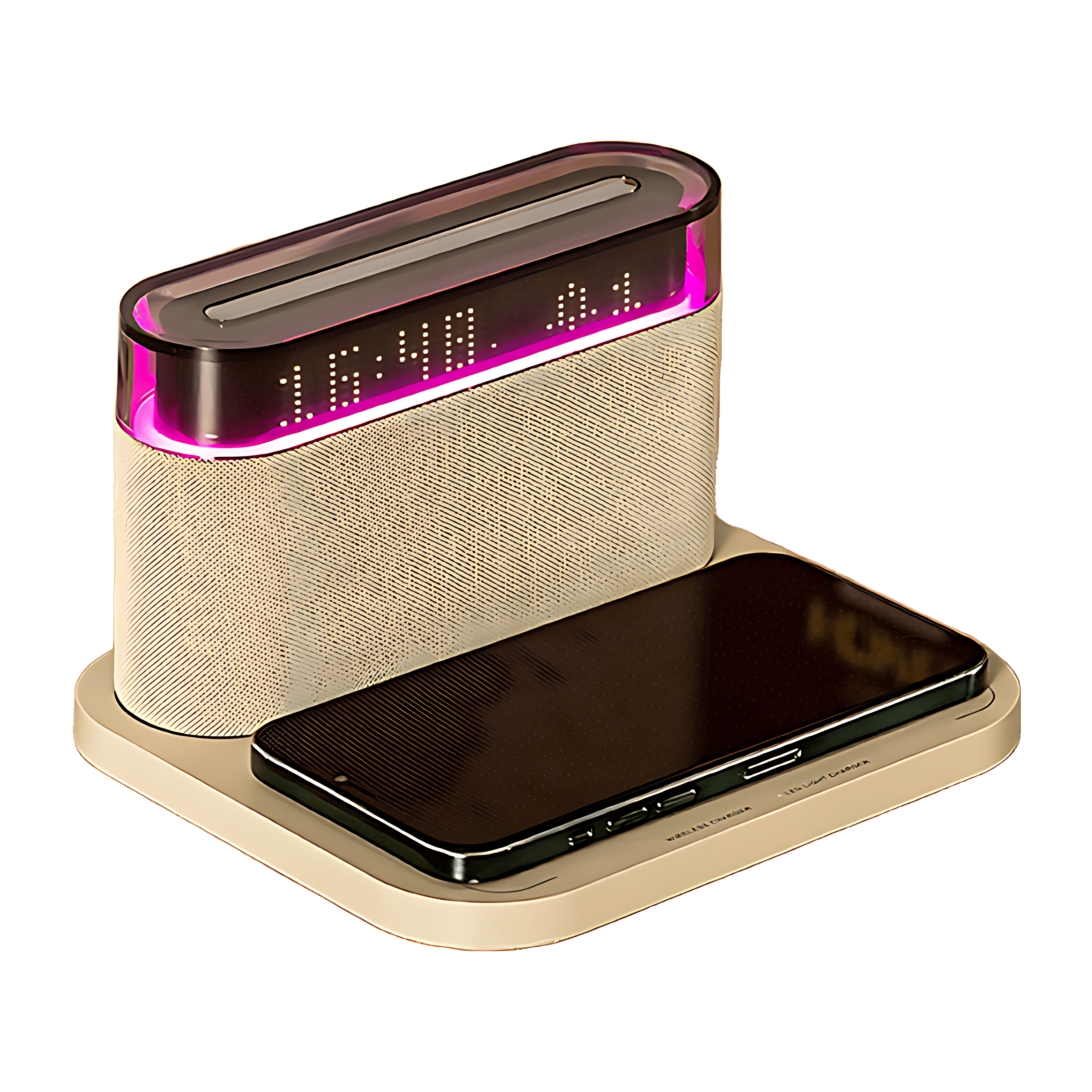 Wireless Speaker 5-in-1 (15W Charge/Alarm/LED)