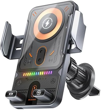 Black Car Wireless Charger: Auto - Clamping, 360° Rotation