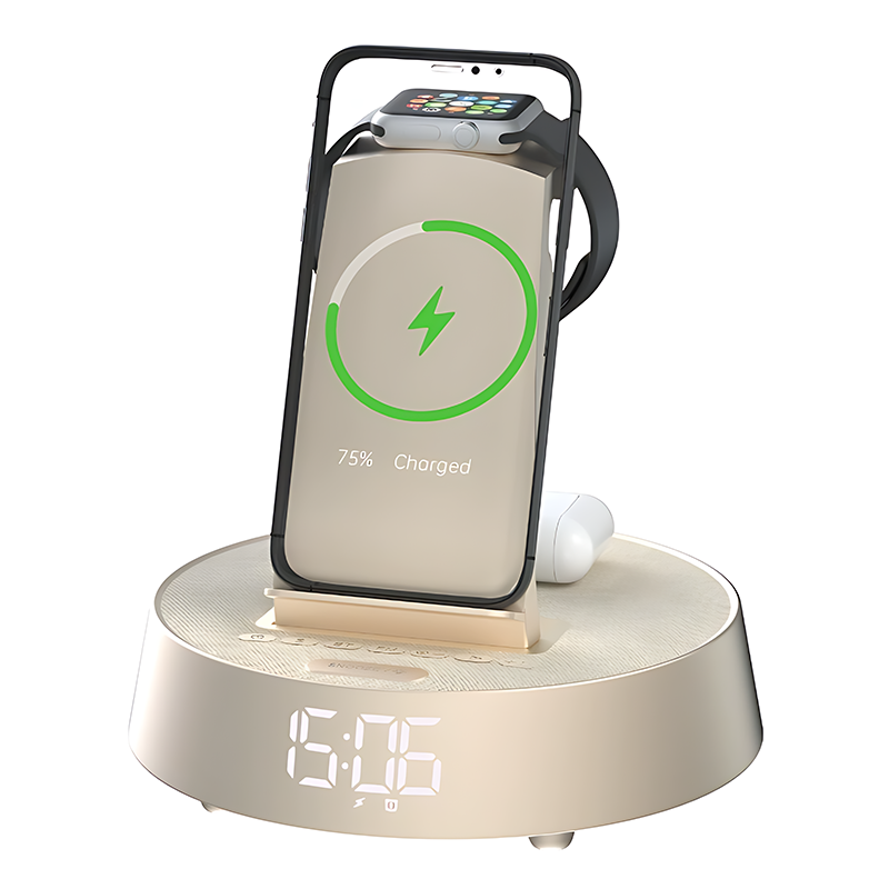 Wireless Charging, Dimmable Night Light & Bluetooth Speaker