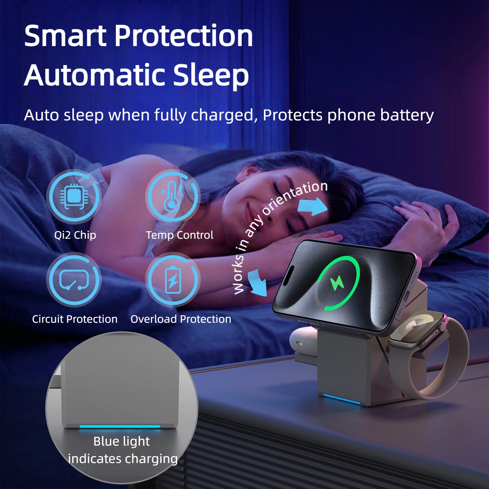 Qi2 Magnetic 3-in-1 Wireless Charger