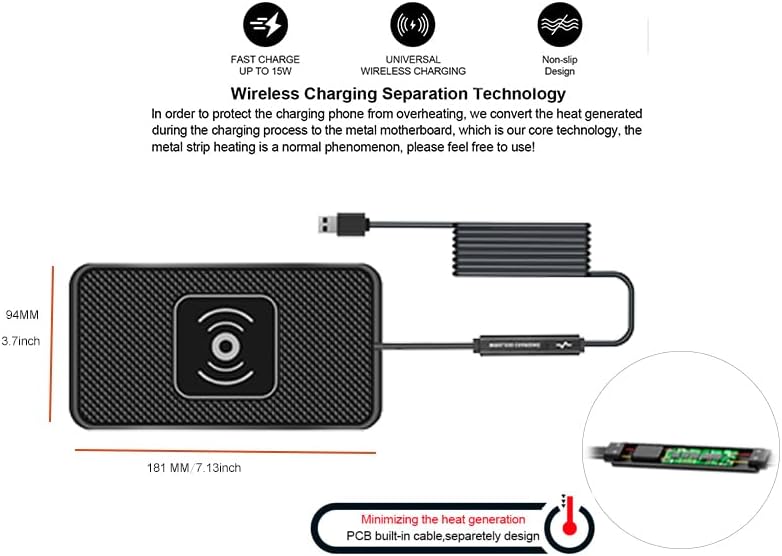 15W Fast Wireless Car Charger Pad: Universal Compatibility