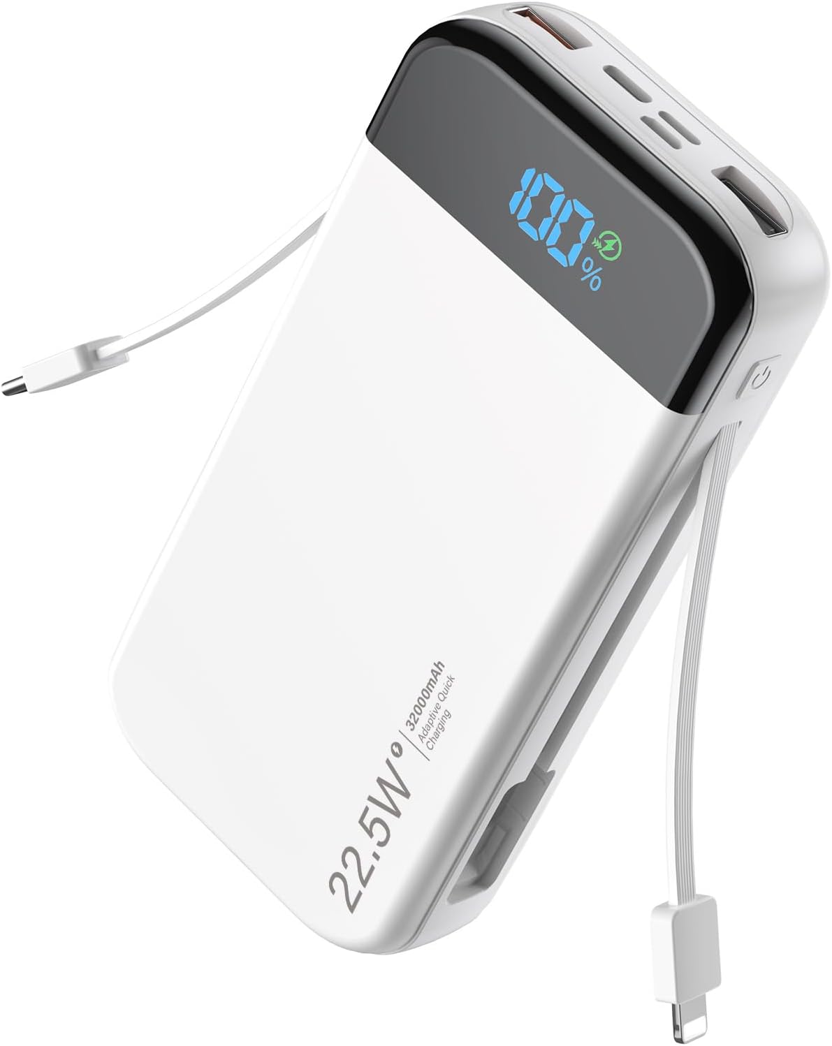32000mAh 22.5W Power Bank with Built-in Cables