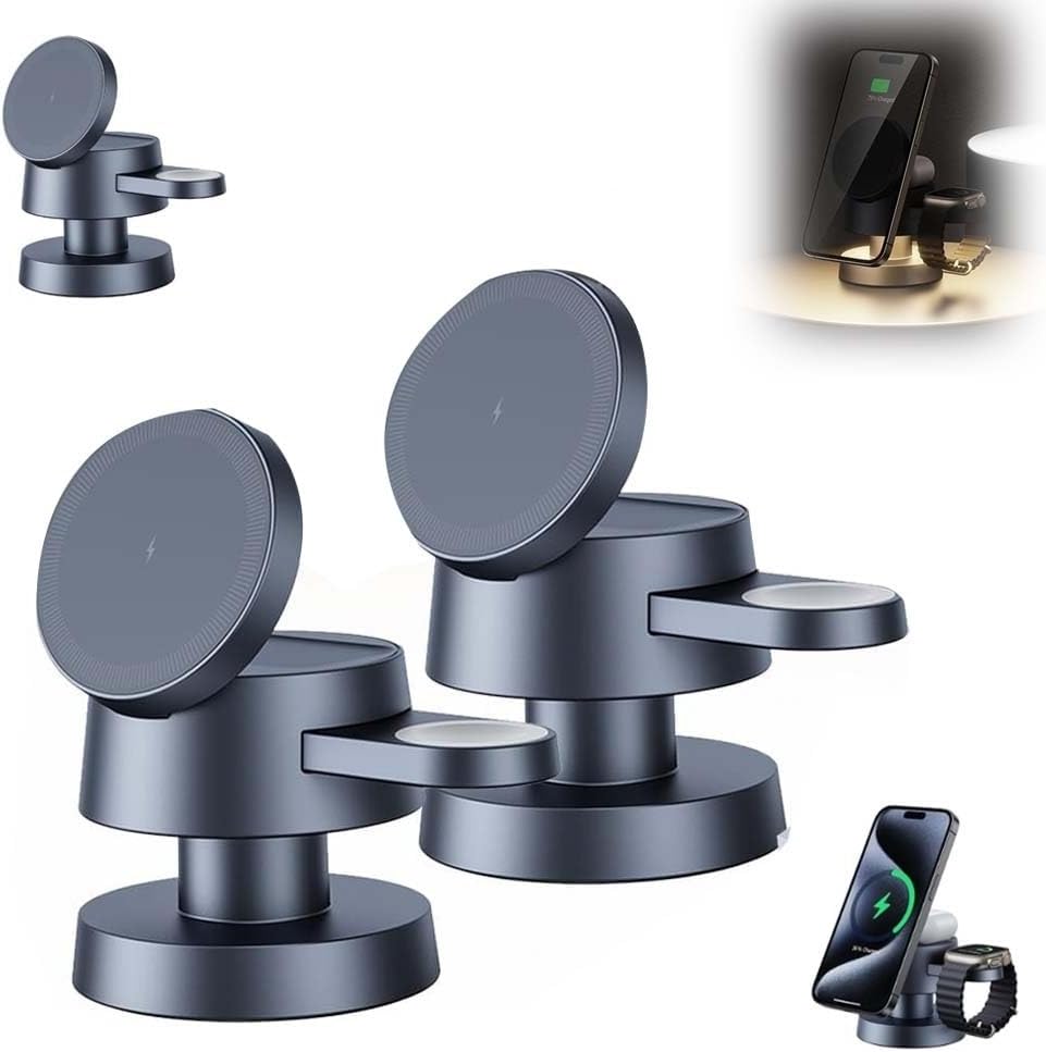 3-in-1 Charger Stand with Mushroom Lamp