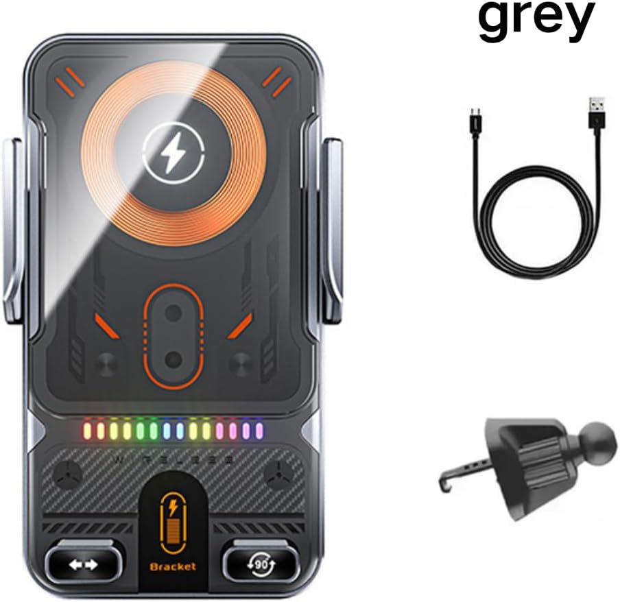 Black Car Wireless Charger: Auto - Clamping, 360° Rotation