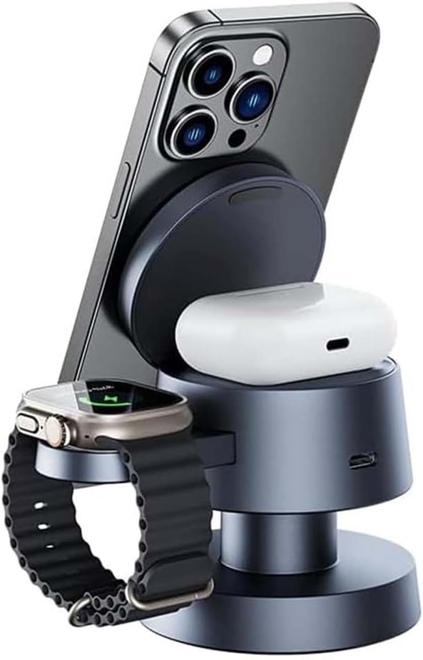 3-in-1 Charger Stand with Mushroom Lamp