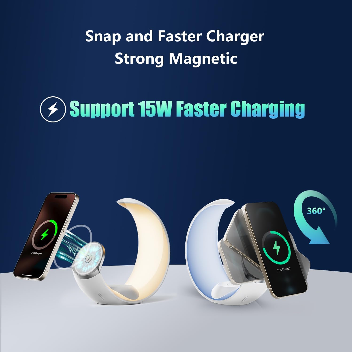 Apple 3 in 1 Charging Station: Magnetic Wireless, RGB Night Light