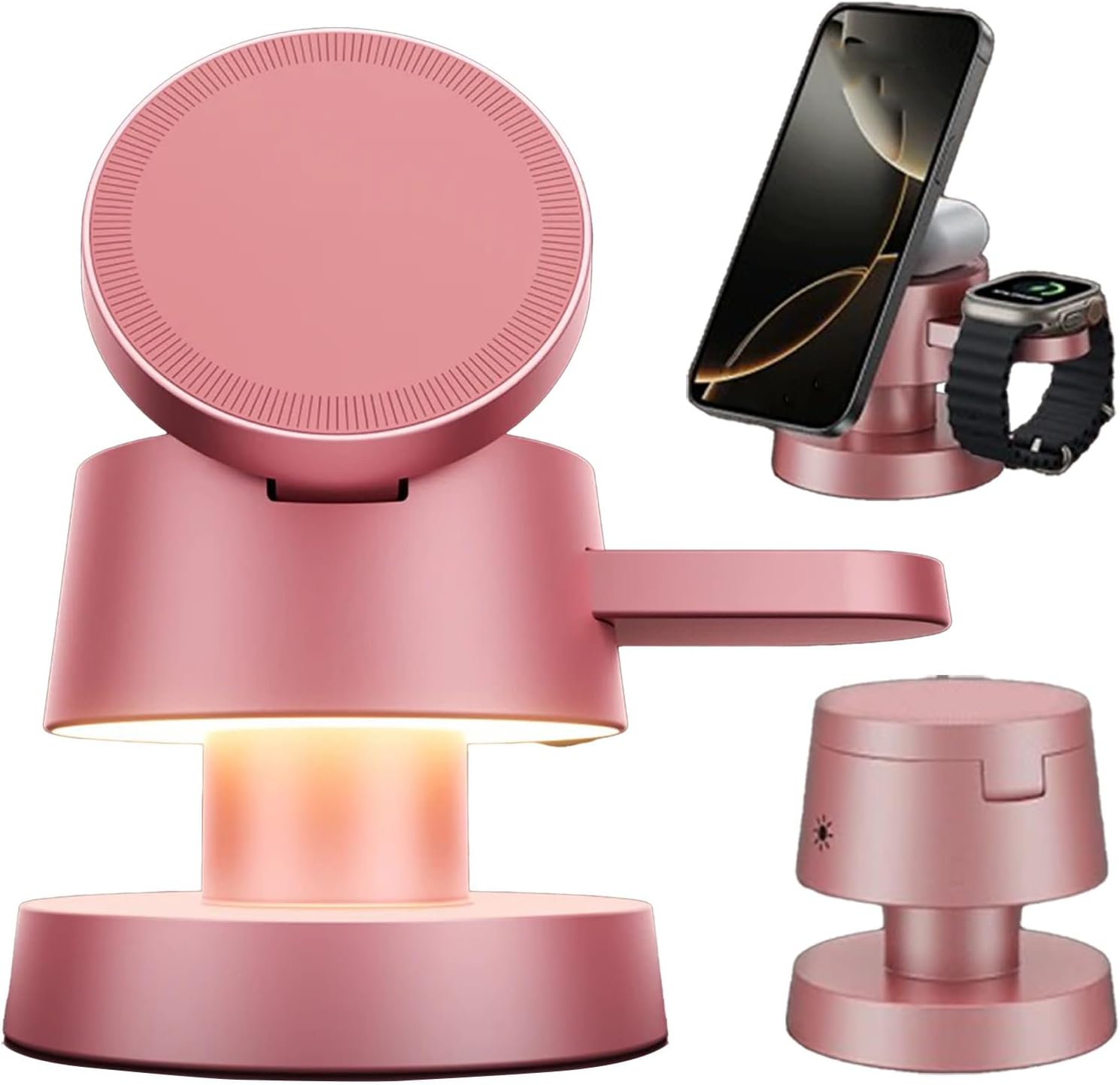 3-in-1 Charger Stand with Mushroom Lamp