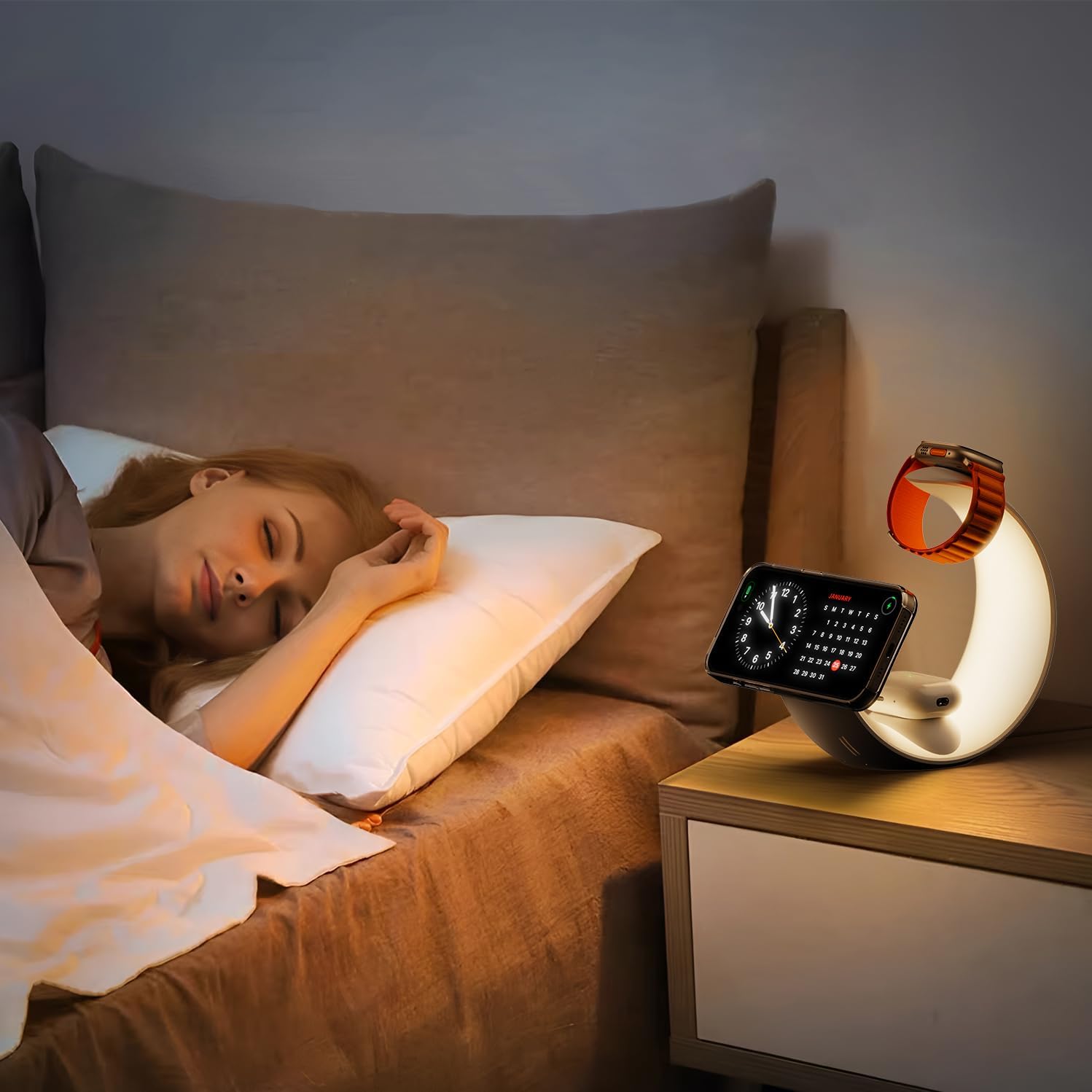 Apple 3 in 1 Charging Station: Magnetic Wireless, RGB Night Light